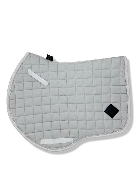 Pearly White Corduroy GP Saddle Pad, from The Urbany. Elevate your horse's style with sparkling crystals and comfort.