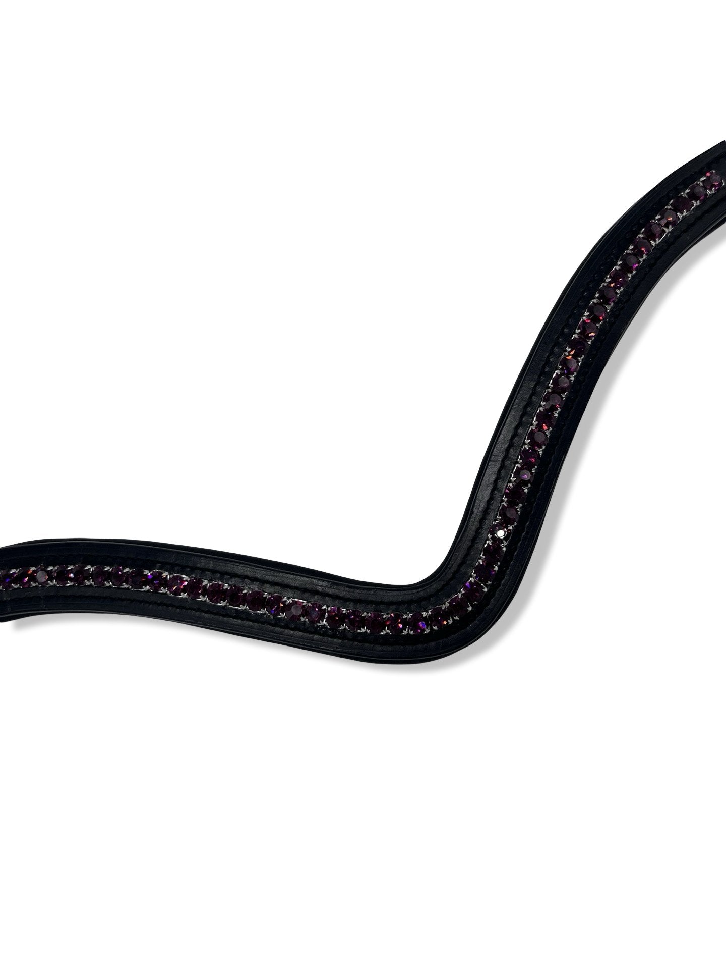 Plum Crystal Padded Browband, from The Urbany. Elevate your horse's style with sparkling crystals and comfort.