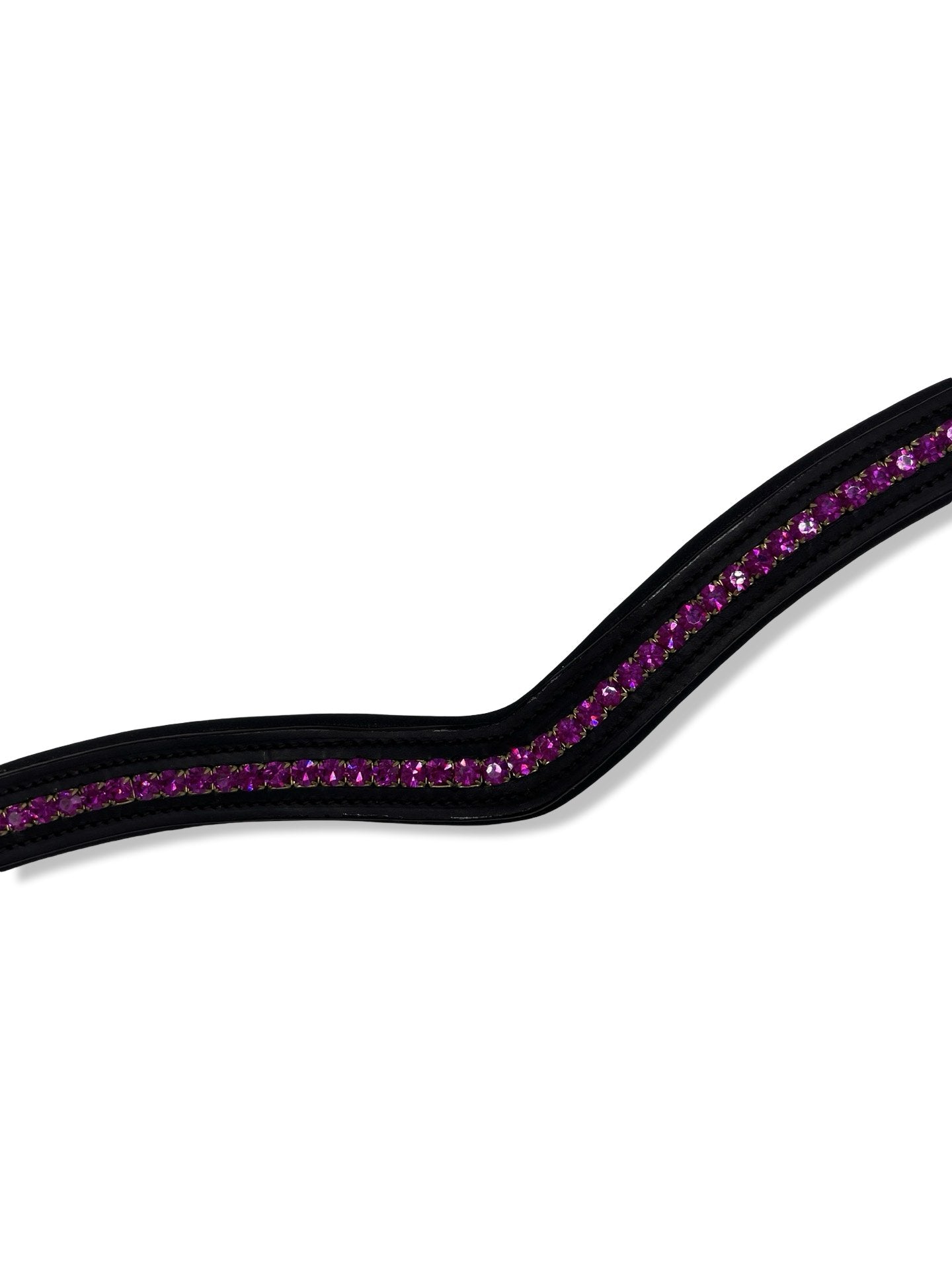 Fuchsia Crystal Padded Browband, from The Urbany. Elevate your horse's style with sparkling crystals and comfort.