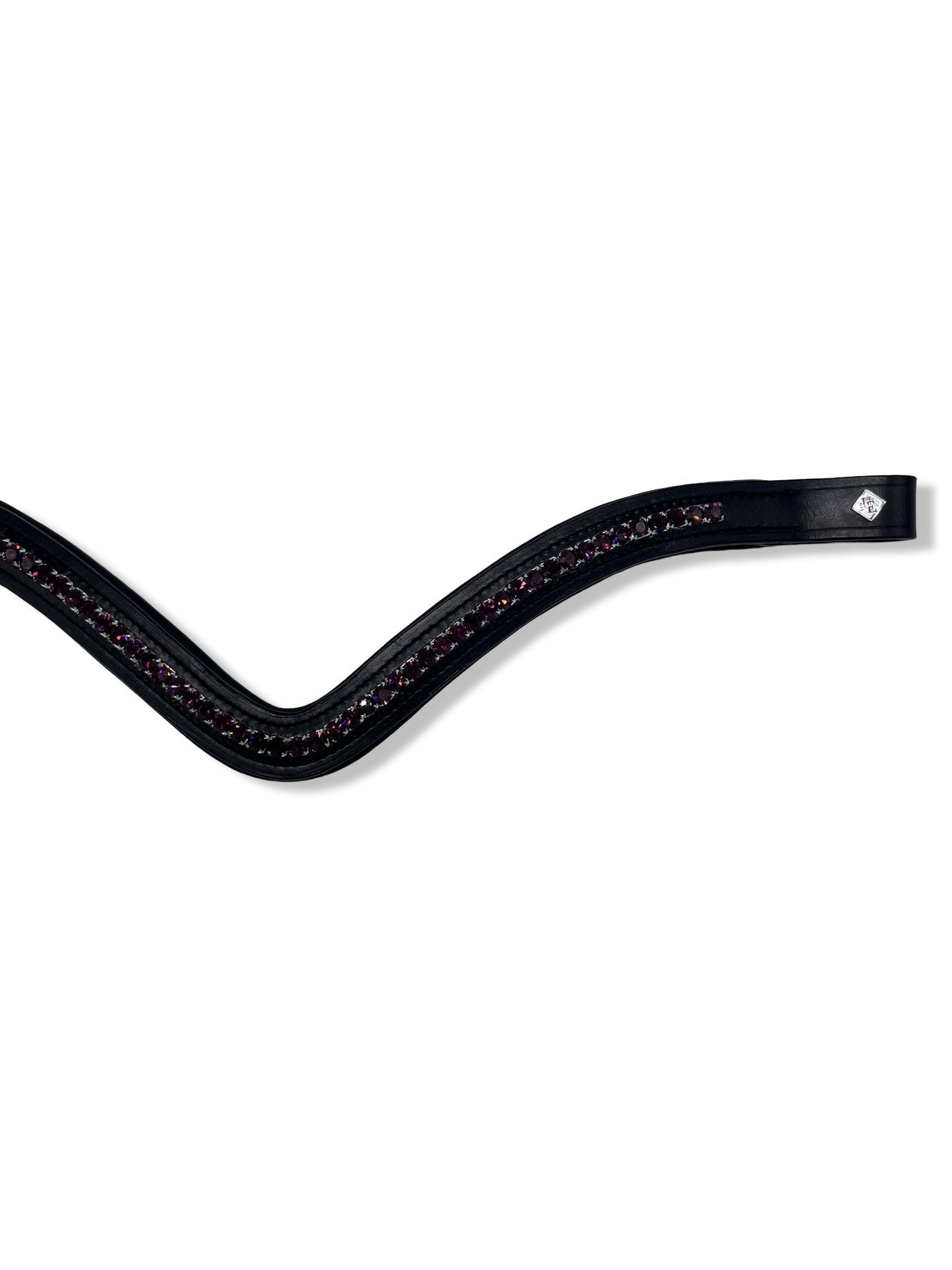 Plum Crystal Padded Browband, from The Urbany. Elevate your horse's style with sparkling crystals and comfort.