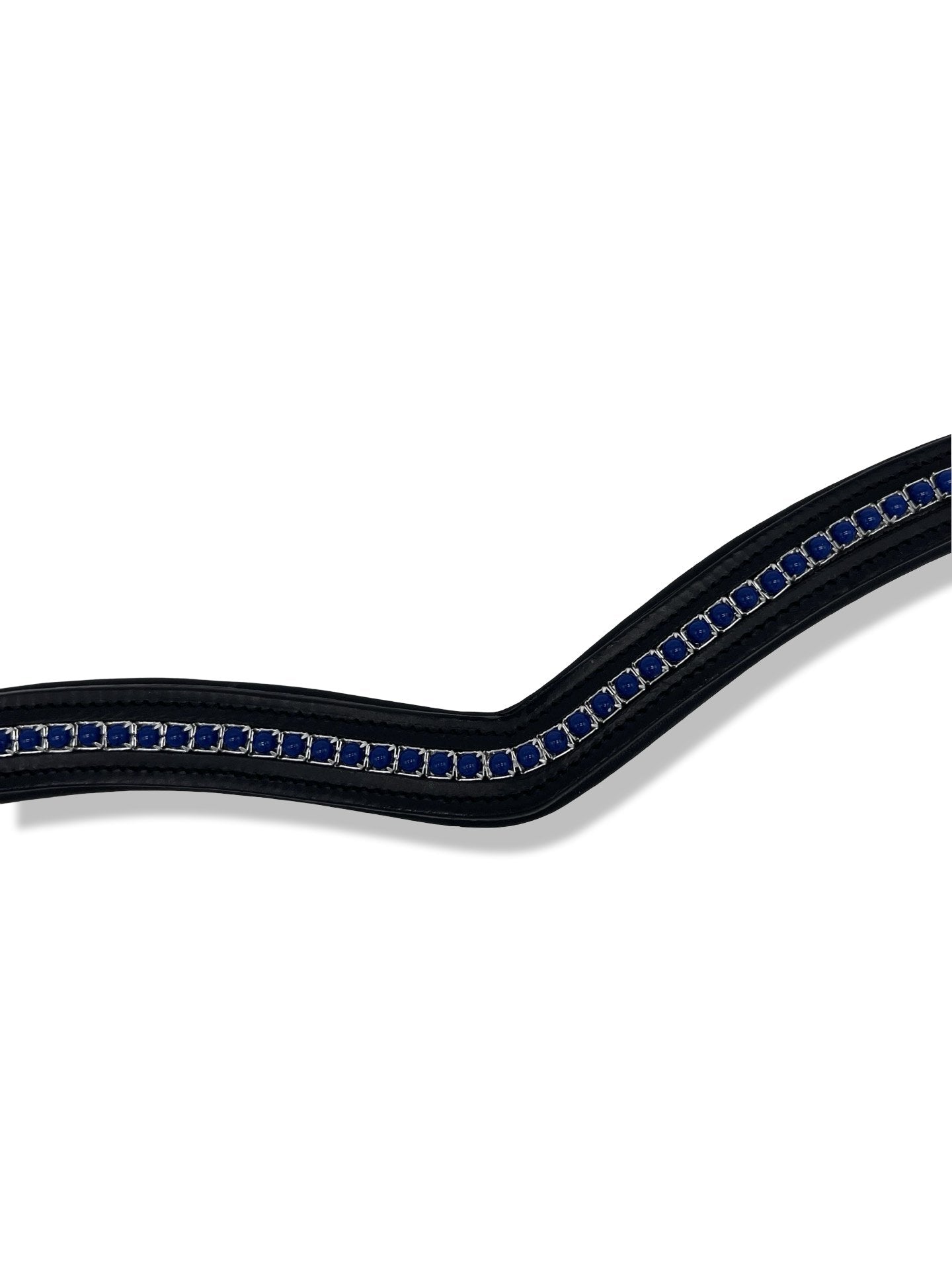 Navy Blue Padded Browband, from The Urbany. Elevate your horse's style with sparkling crystals and comfort.