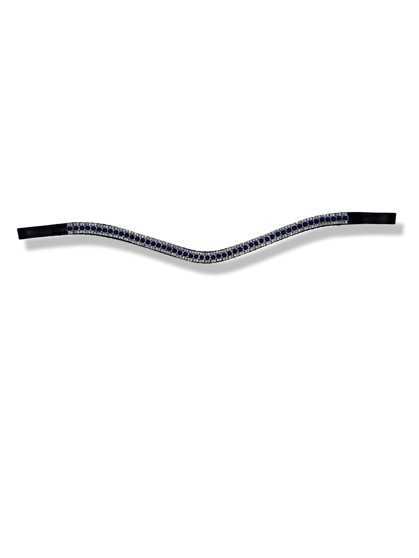 Navy Blue 3 Row Browband, from The Urbany. Elevate your horse's style with sparkling crystals and comfort.