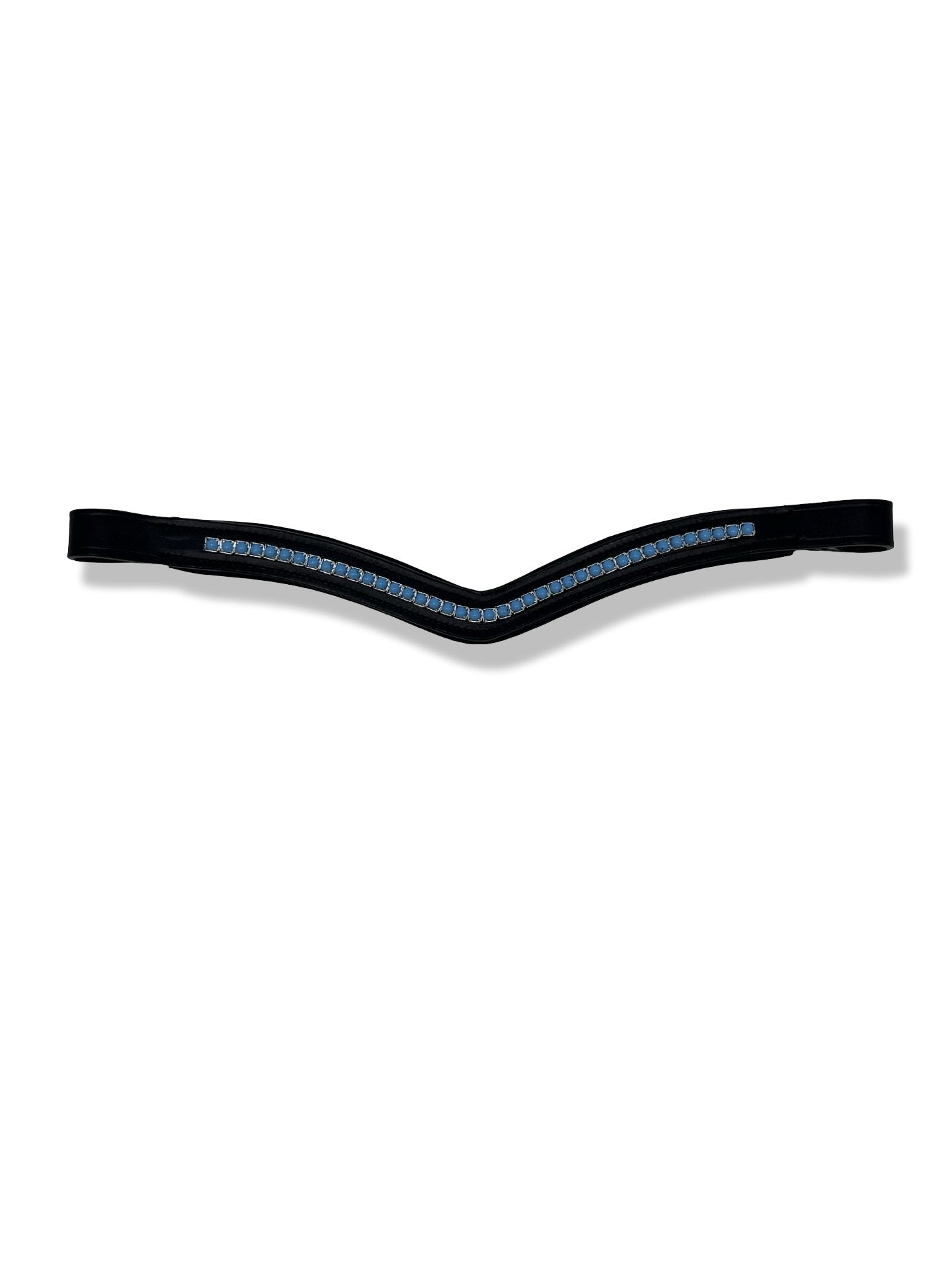 Azure Blue Pearl Padded Browband, from The Urbany. Elevate your horse's style with sparkling crystals and comfort.