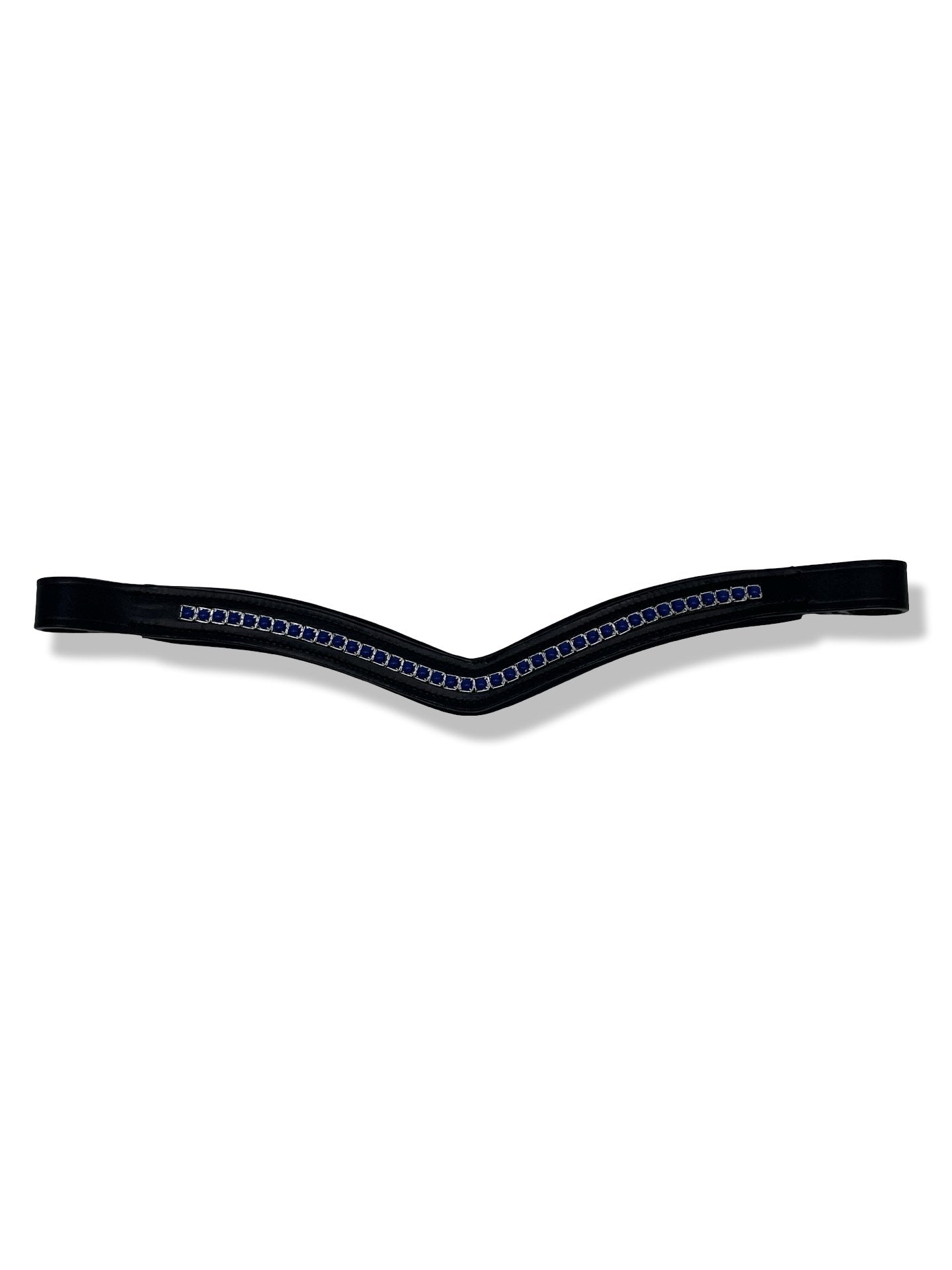 Navy Blue Padded Browband, from The Urbany. Elevate your horse's style with sparkling crystals and comfort.