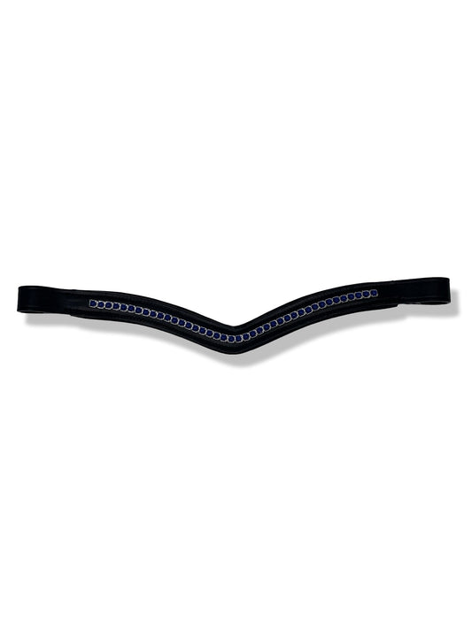 Navy Blue Padded Browband, from The Urbany. Elevate your horse's style with sparkling crystals and comfort.