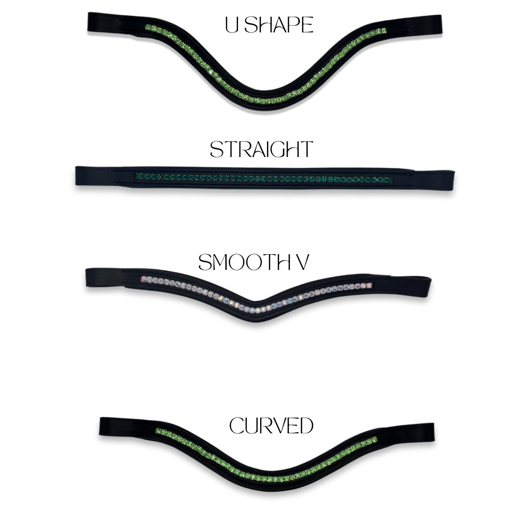 Custom Padded Browband, from The Urbany. Elevate your horse's style with sparkling crystals and comfort.