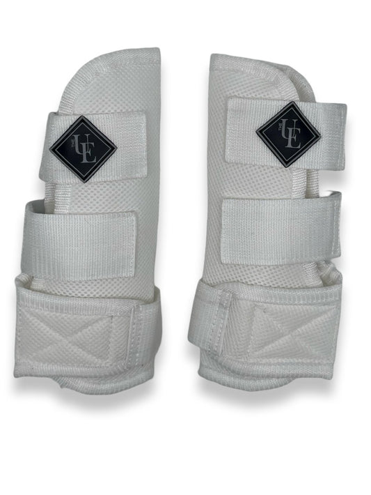 White Mesh Airflow Wrap Boots, from The Urbany. Elevate your horse's style with sparkling crystals and comfort.