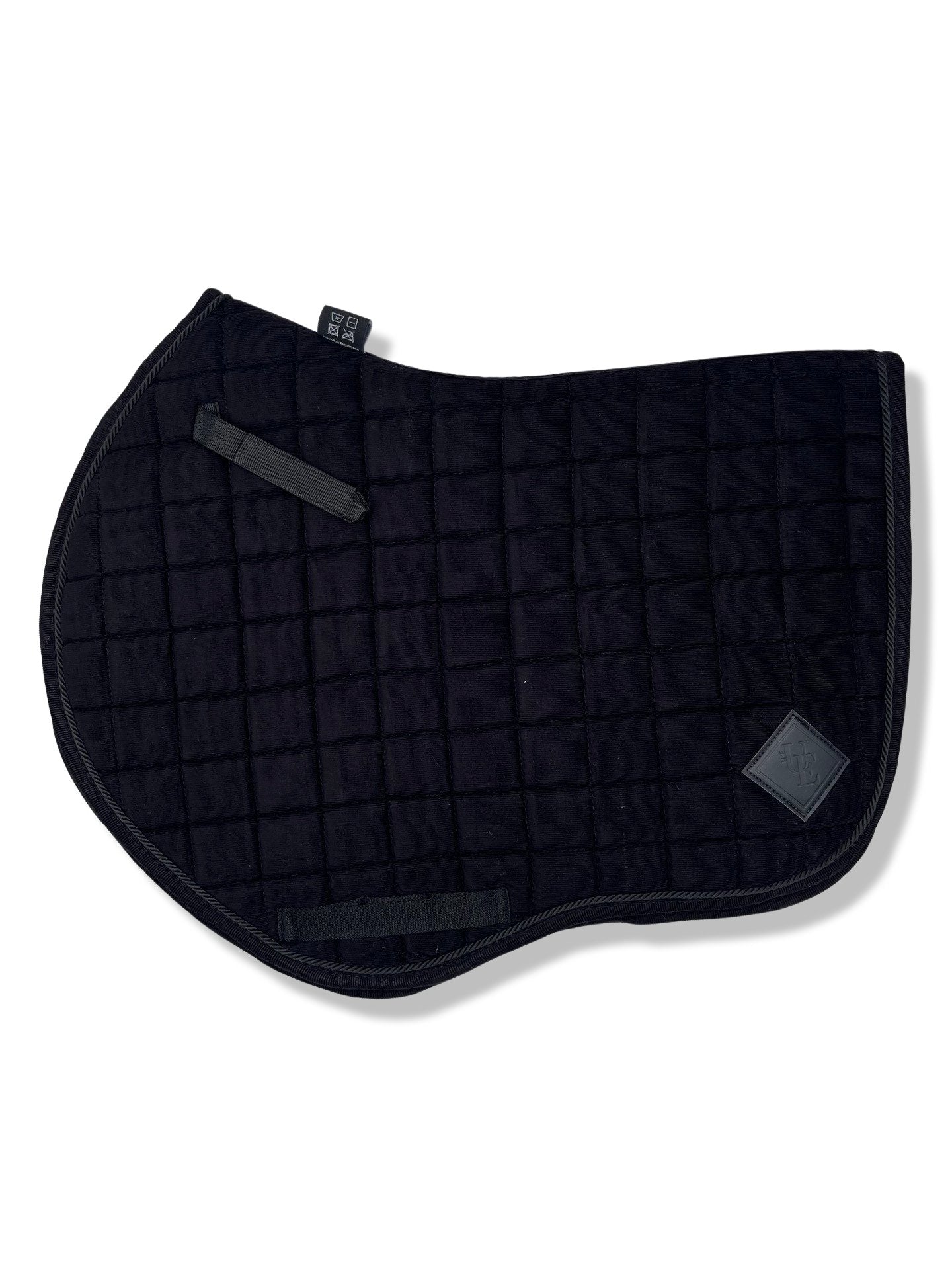 Black Corduroy GP Saddle Pad, from The Urbany. Elevate your horse's style with sparkling crystals and comfort.