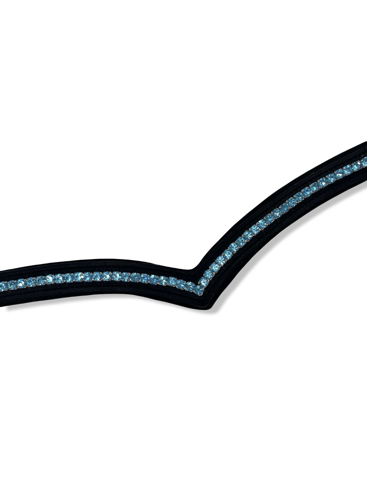 Azure Crystal Padded Browband, from The Urbany. Elevate your horse's style with sparkling crystals and comfort.