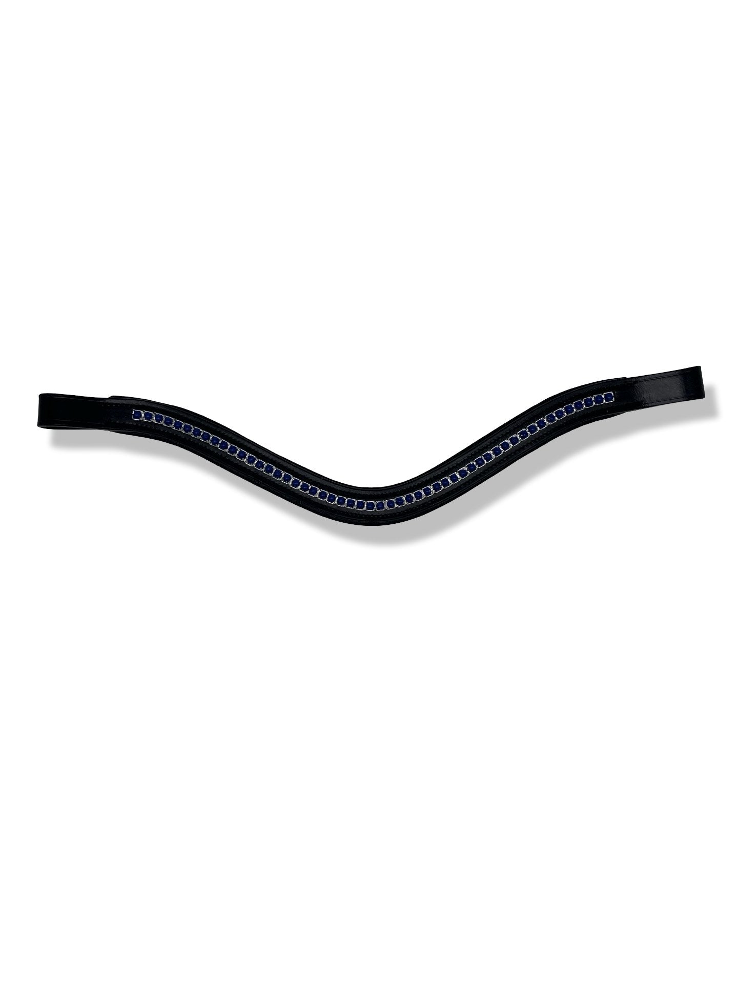 Navy Blue Pearl Padded Browband, from The Urbany. Elevate your horse's style with sparkling crystals and comfort.