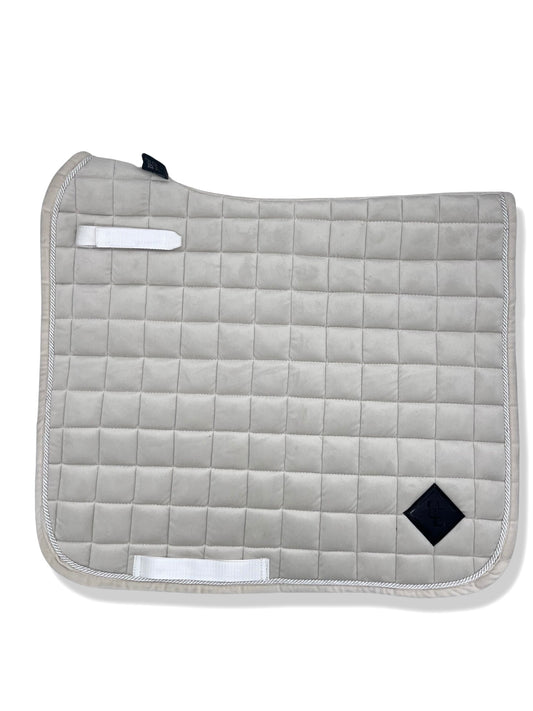 Pearly White Velvet Dressage Saddle Pad