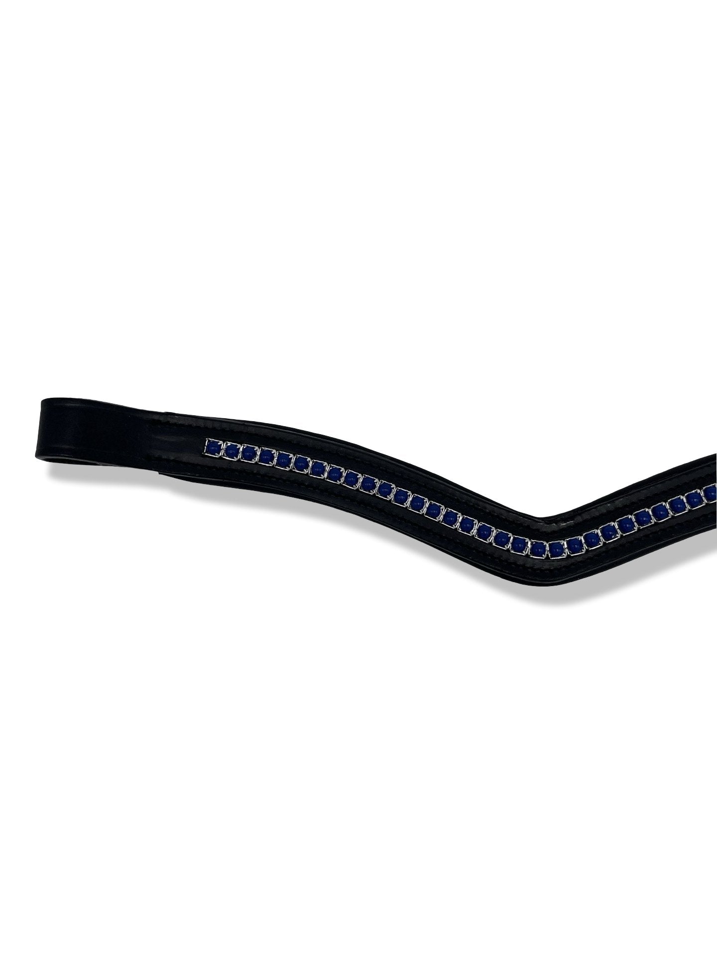 Navy Blue Padded Browband, from The Urbany. Elevate your horse's style with sparkling crystals and comfort.