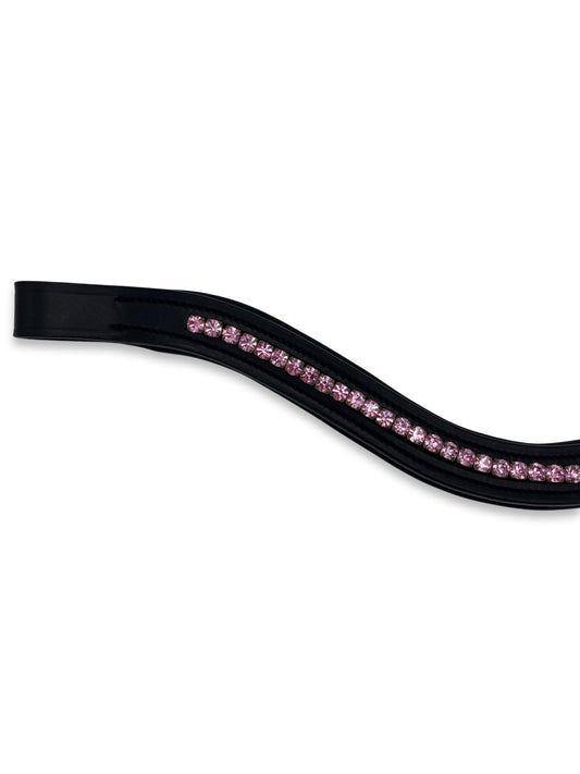 Light Pink Crystal Padded Browband, from The Urbany. Elevate your horse's style with sparkling crystals and comfort.