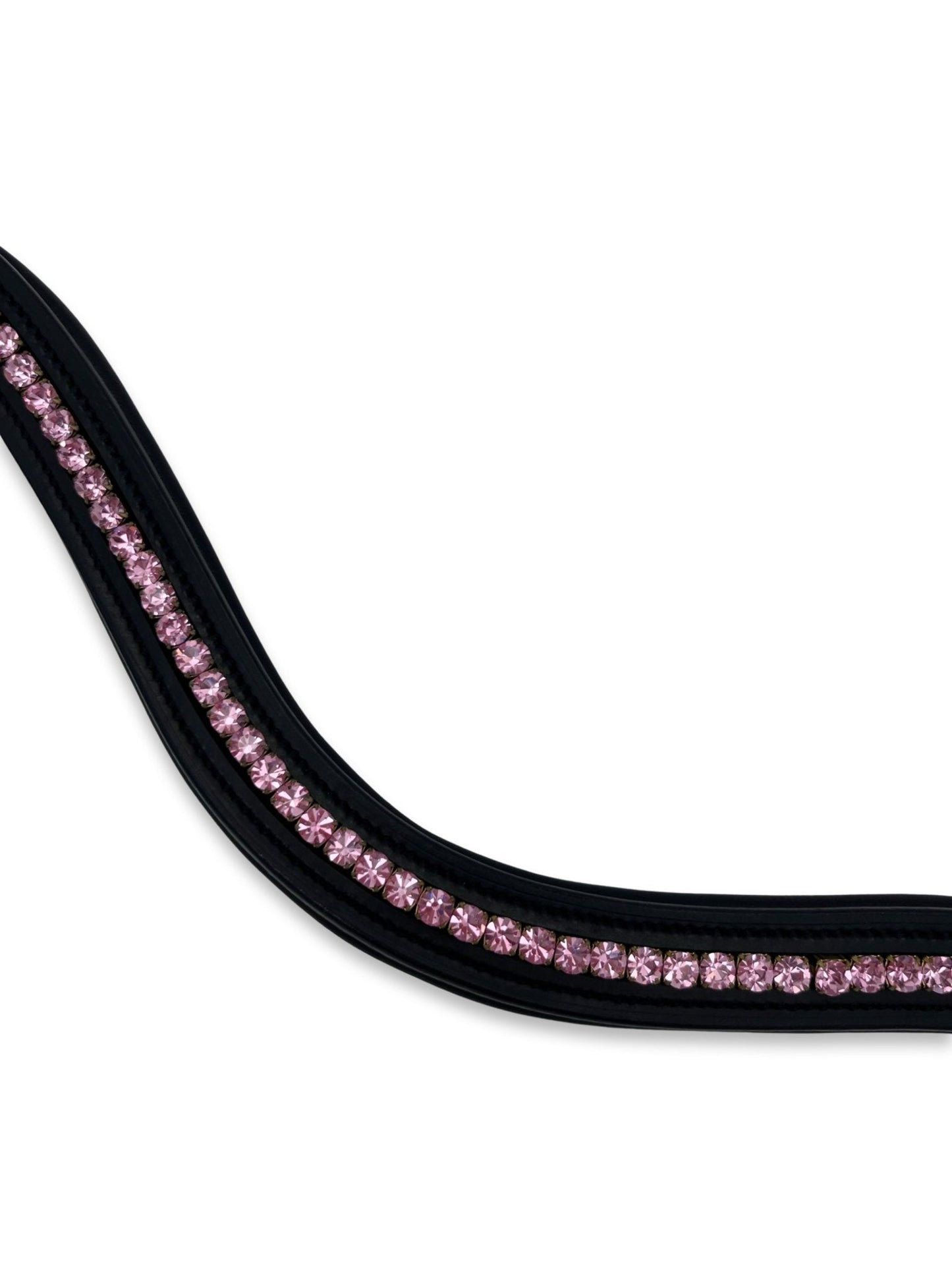 Light Pink Crystal Padded Browband, from The Urbany. Elevate your horse's style with sparkling crystals and comfort.