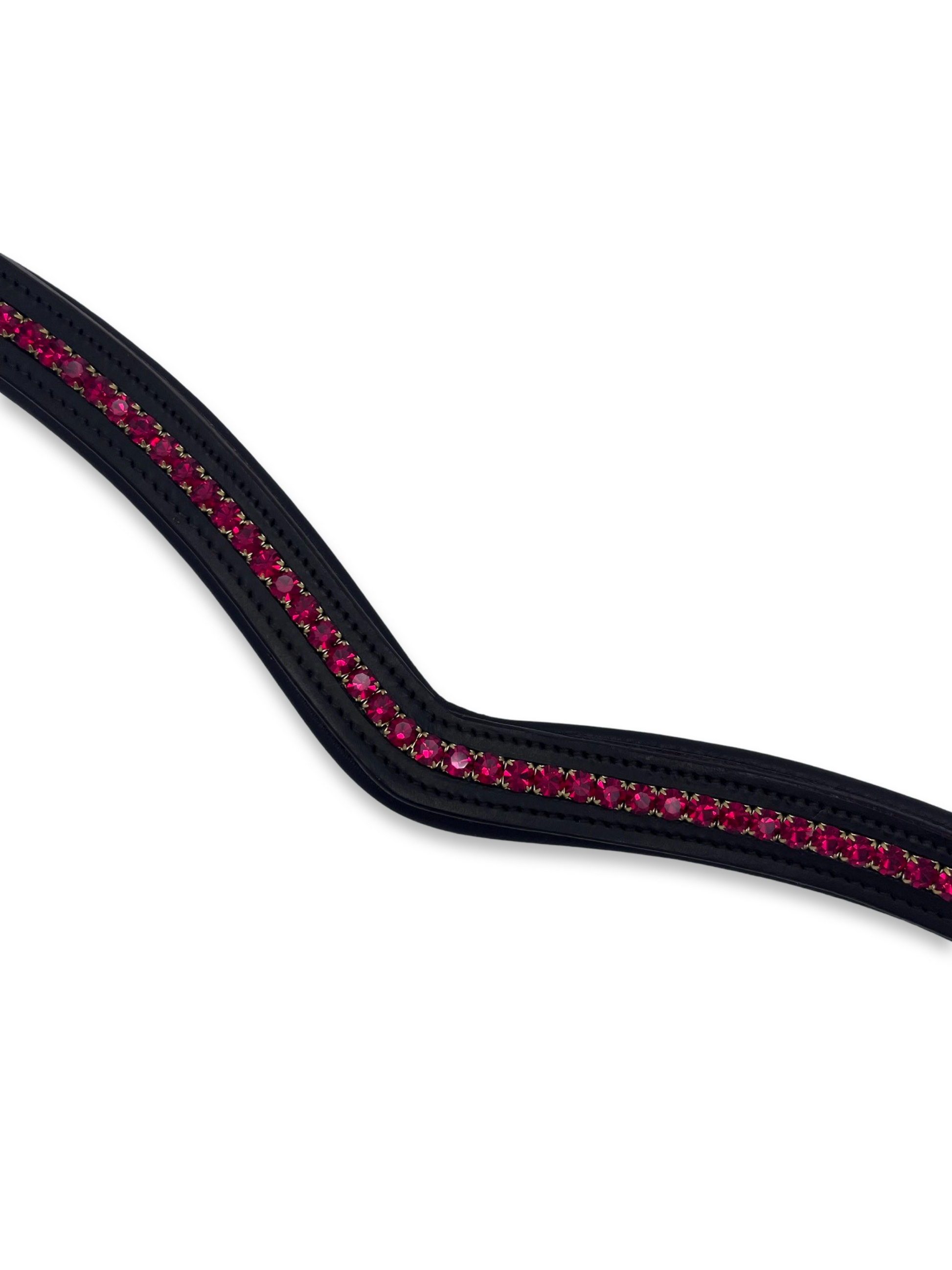 Ruby Crystal Padded Browband, from The Urbany. Elevate your horse's style with sparkling crystals and comfort.