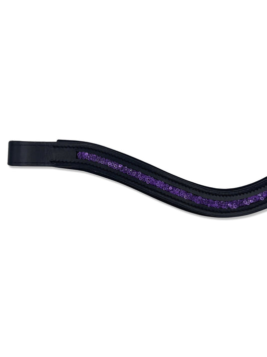 Bubble Lilac Crystal Padded Browband, from The Urbany. Elevate your horse's style with sparkling crystals and comfort.