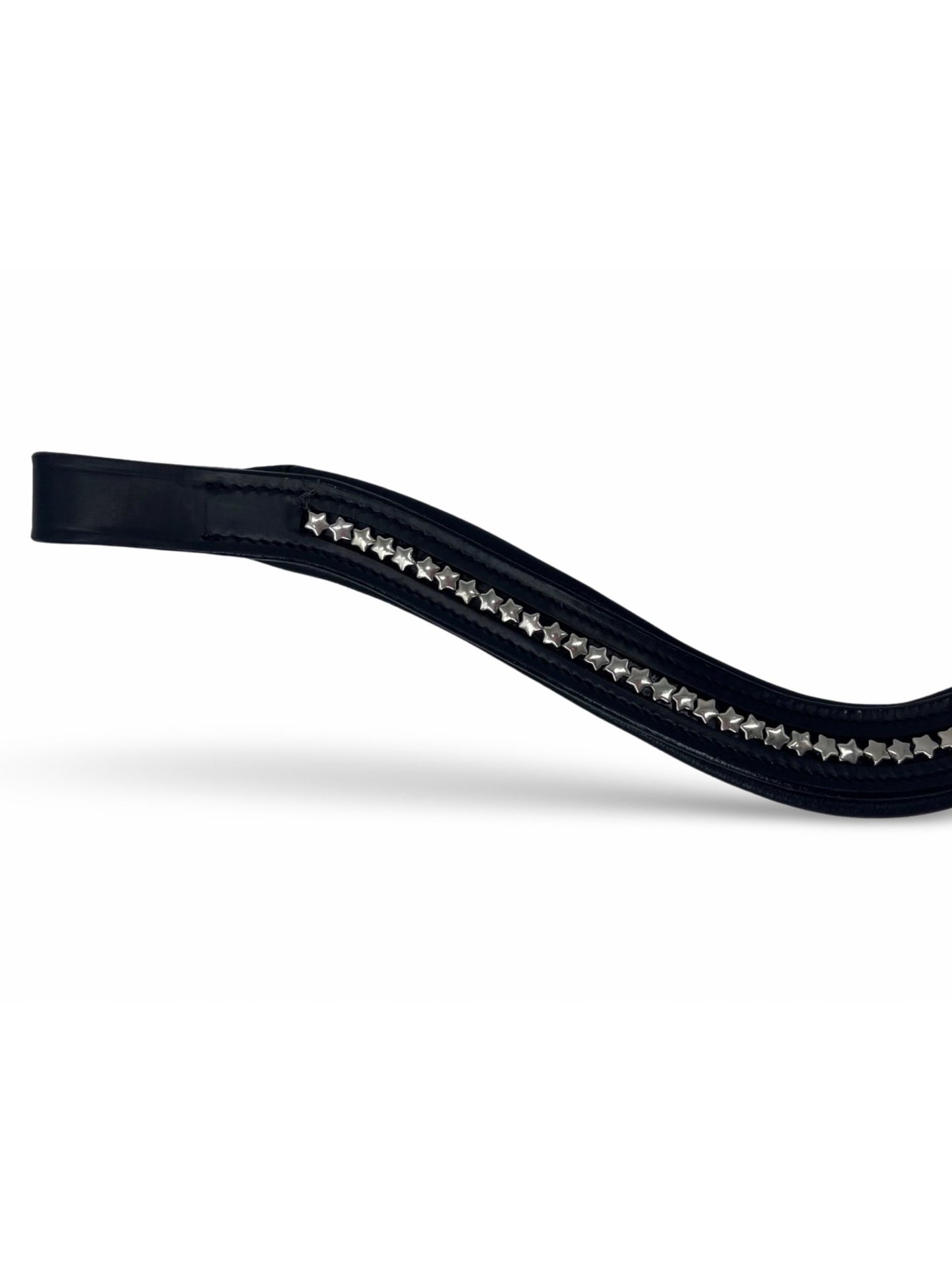 Silver Christmas Star Padded Browband, from The Urbany. Elevate your horse's style with sparkling crystals and comfort.