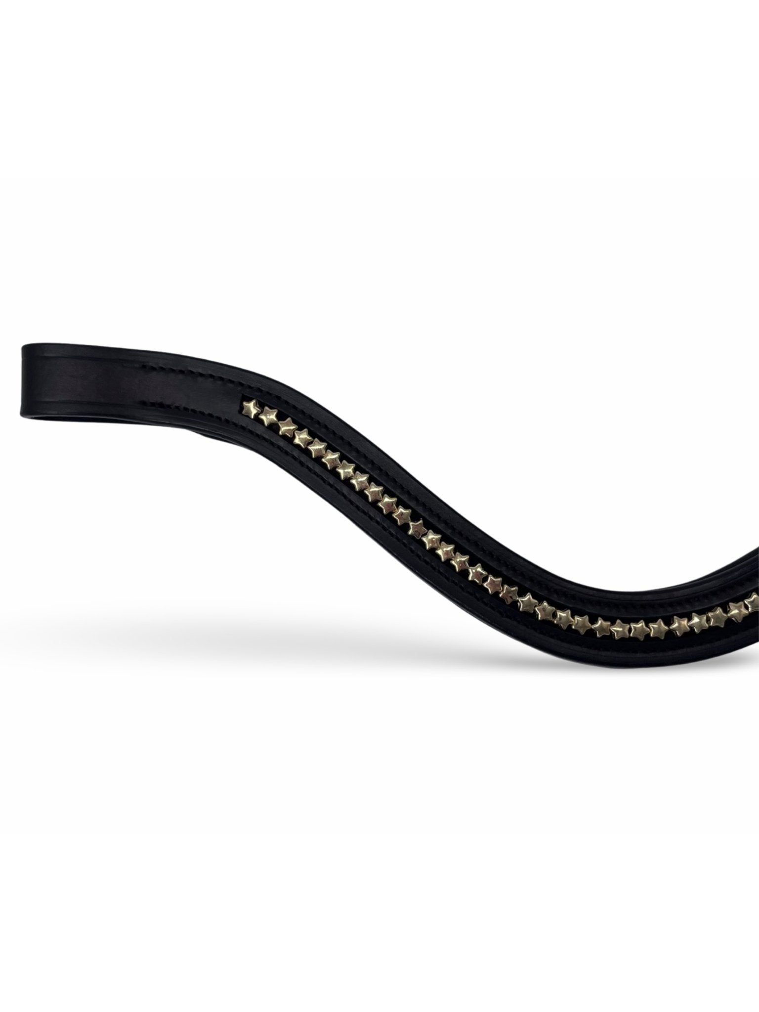 Gold Christmas Star Padded Browband, from The Urbany. Elevate your horse's style with sparkling crystals and comfort.