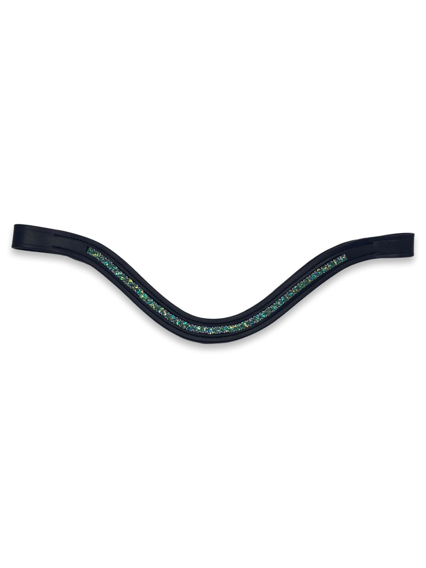 Sage Crystal Padded Browband, from The Urbany. Elevate your horse's style with sparkling crystals and comfort.