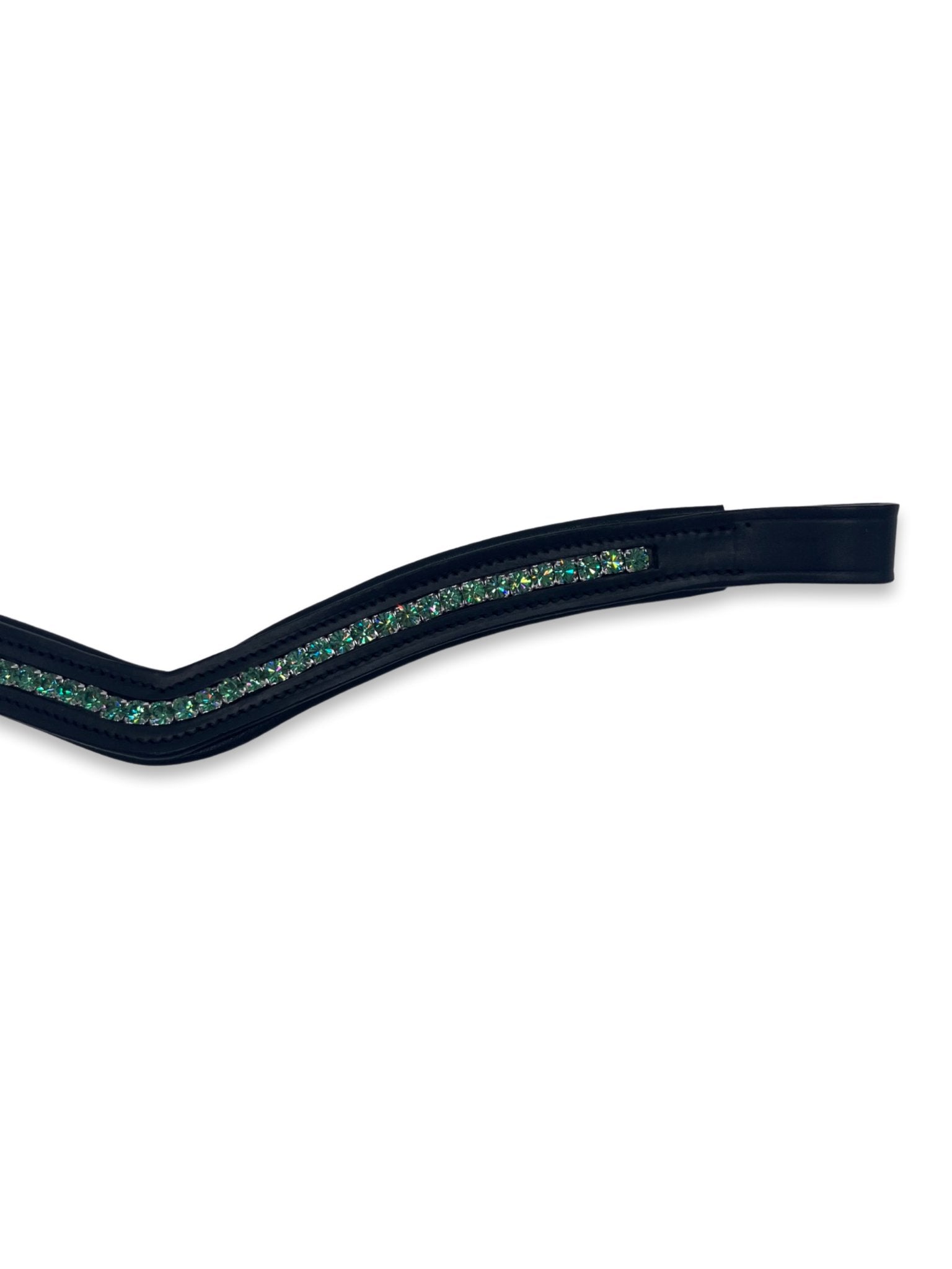 Sage Crystal Padded Browband, from The Urbany. Elevate your horse's style with sparkling crystals and comfort.