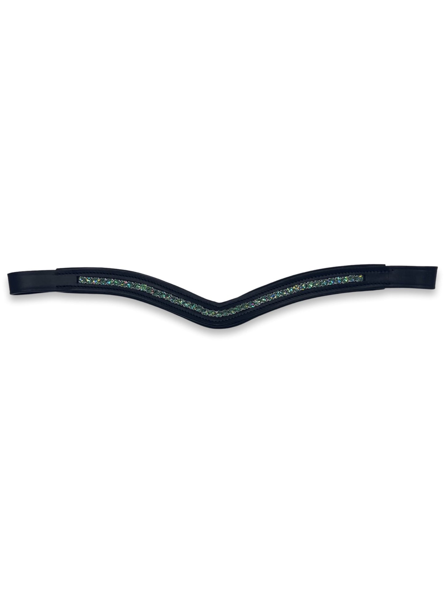 Sage Crystal Padded Browband, from The Urbany. Elevate your horse's style with sparkling crystals and comfort.