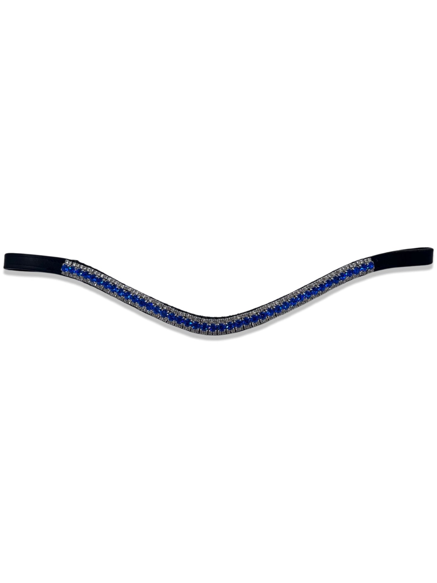 Sapphire 3 Row Crystal Browband, from The Urbany. Elevate your horse's style with sparkling crystals and comfort.