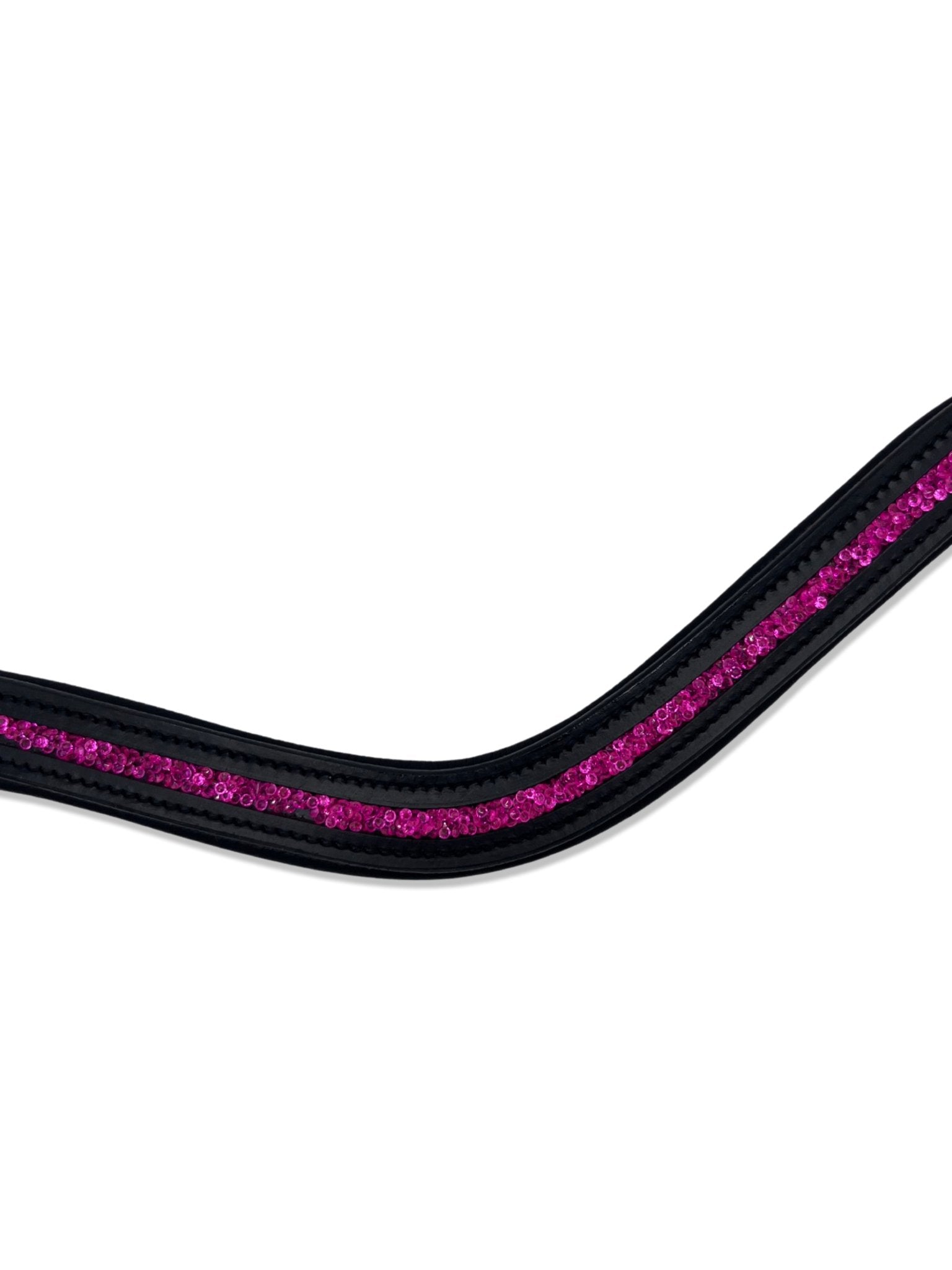 Bubble Hot Pink Crystal Padded Browband, from The Urbany. Elevate your horse's style with sparkling crystals and comfort.