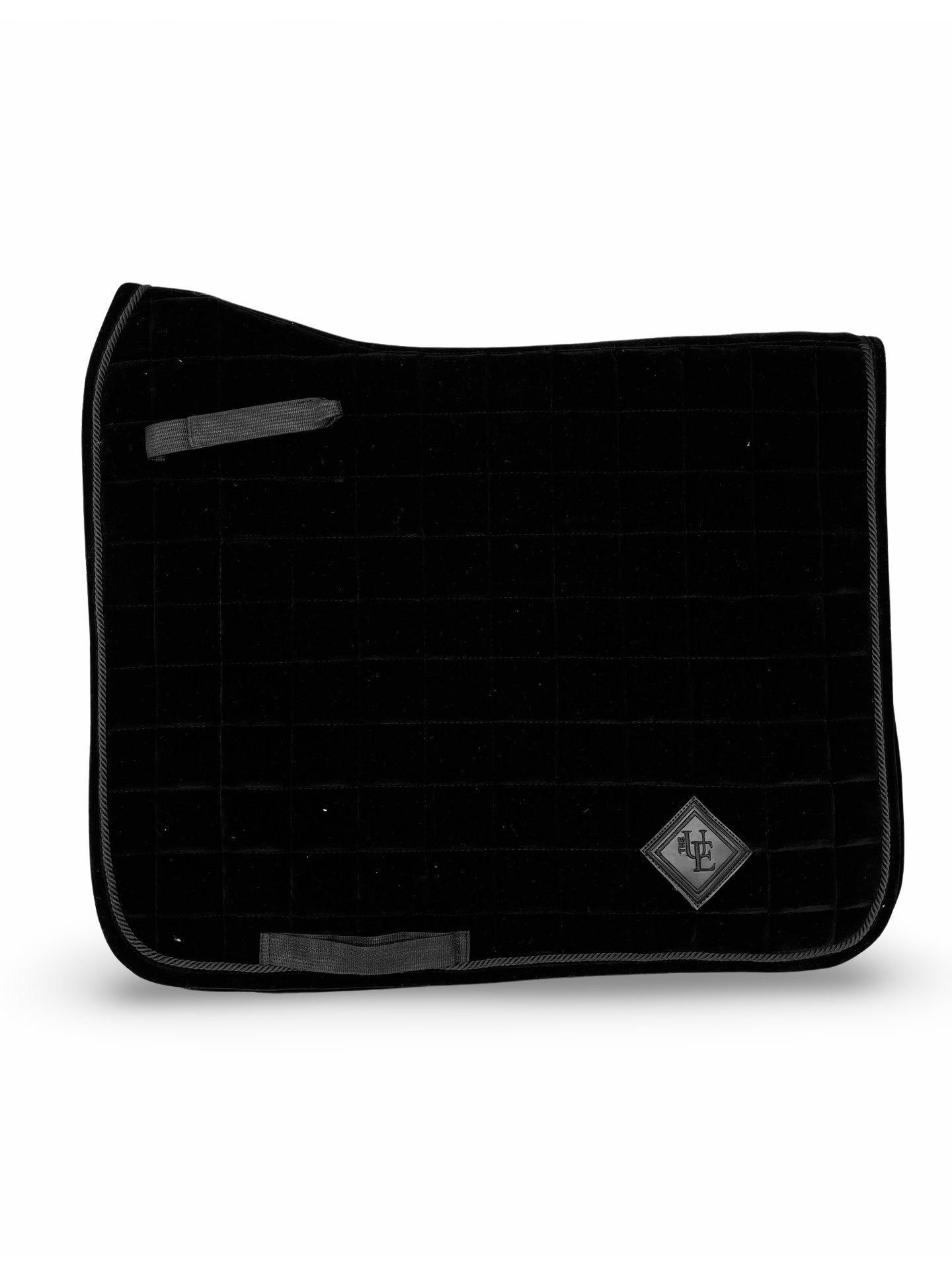 Black Velvet Dressage Saddle Pad, from The Urbany. Elevate your horse's style with sparkling crystals and comfort.