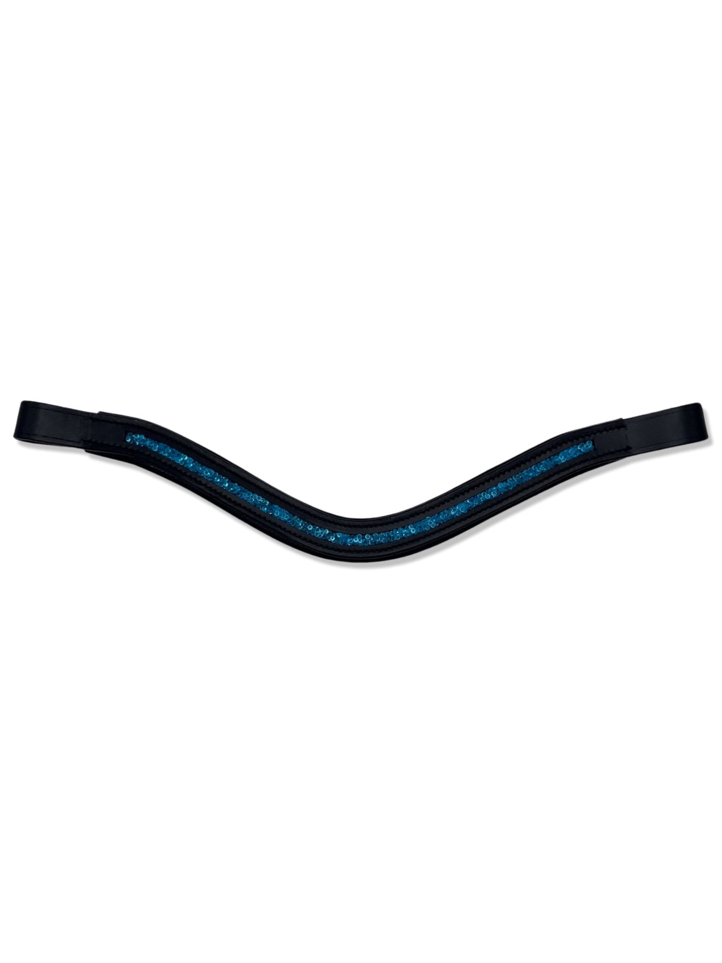 Bubble Azure Crystal Padded Browband, from The Urbany. Elevate your horse's style with sparkling crystals and comfort.