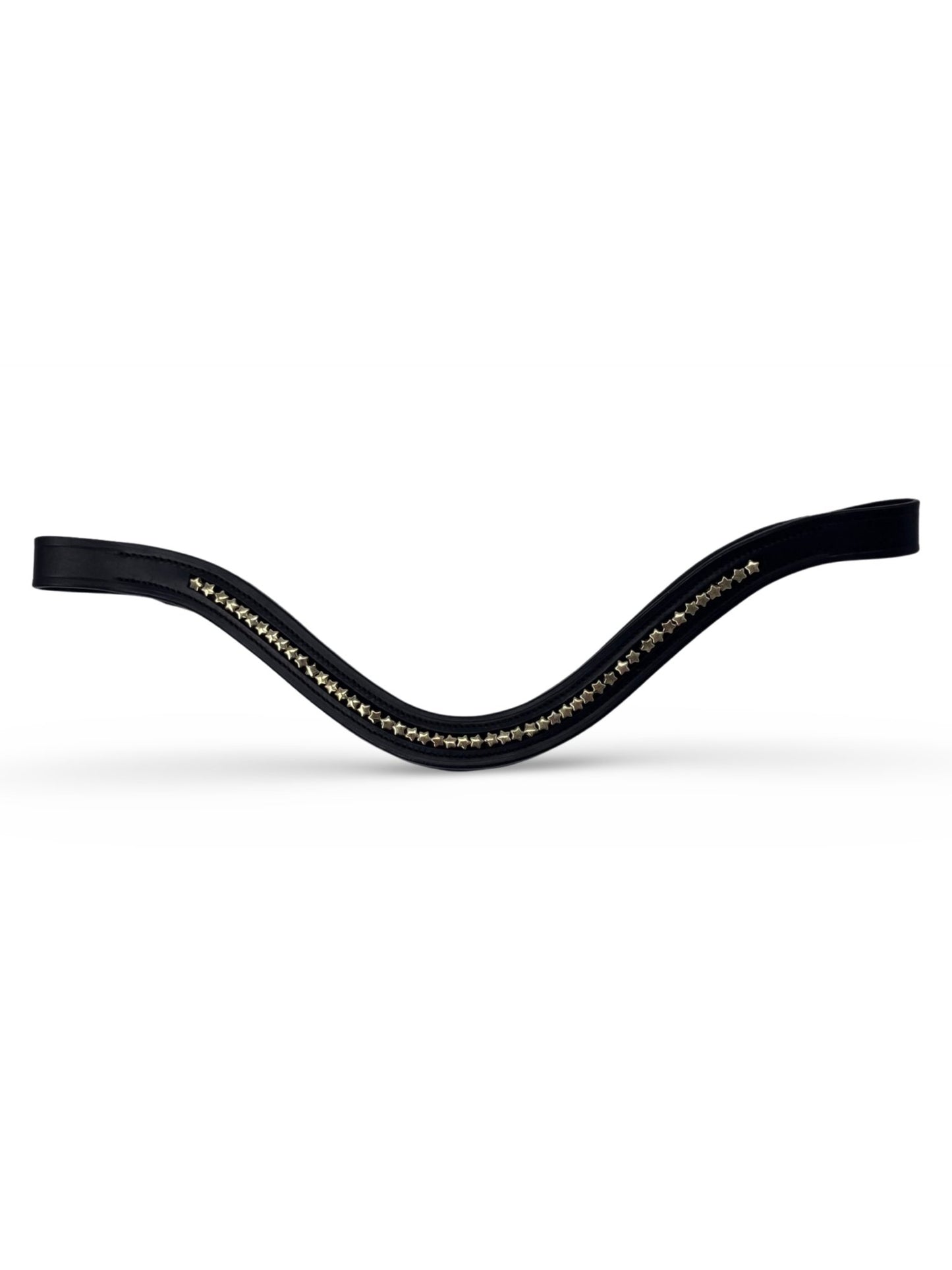 Gold Christmas Star Padded Browband, from The Urbany. Elevate your horse's style with sparkling crystals and comfort.