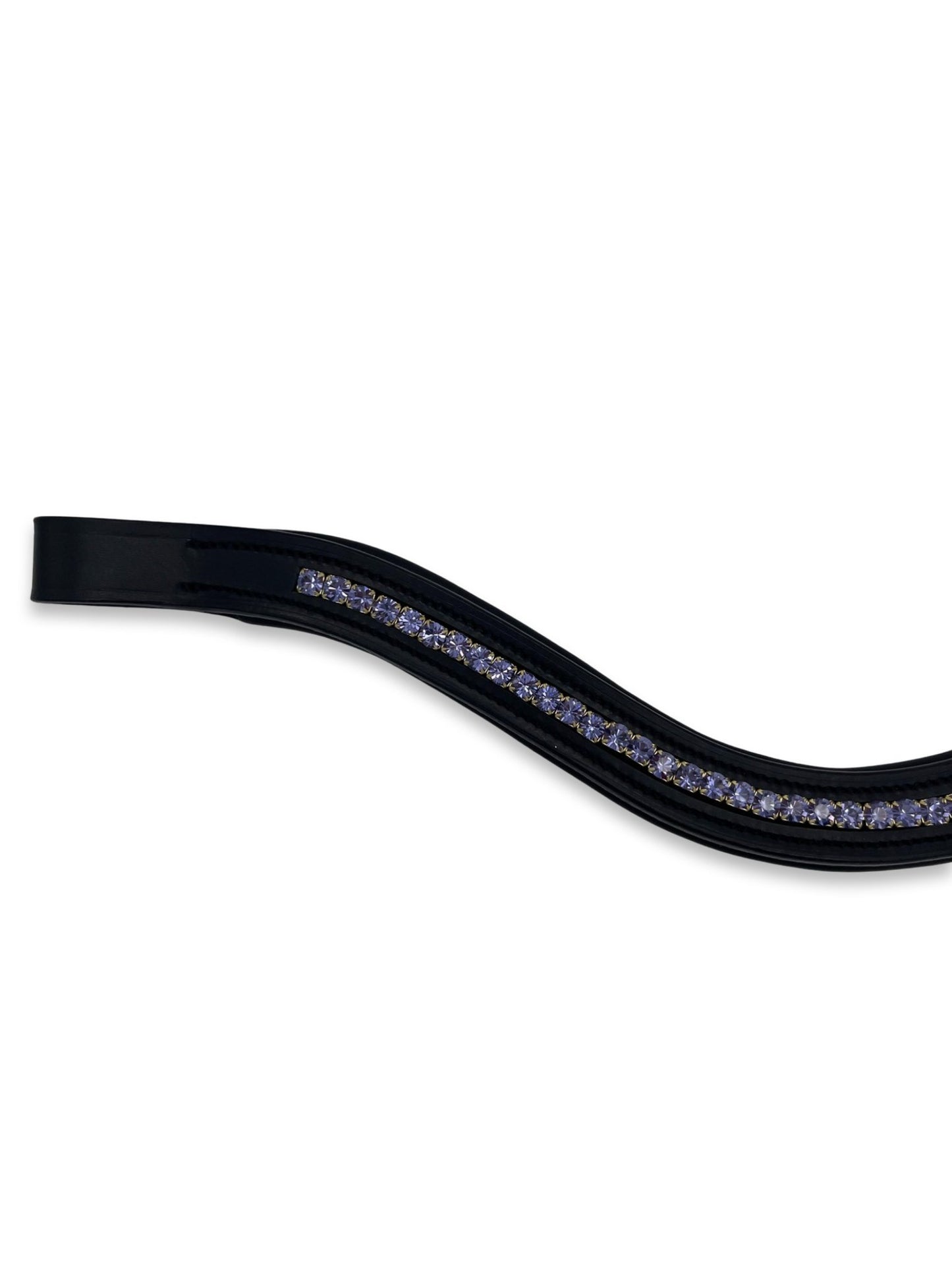 Purple Crystal Padded Browband, from The Urbany. Elevate your horse's style with sparkling crystals and comfort.