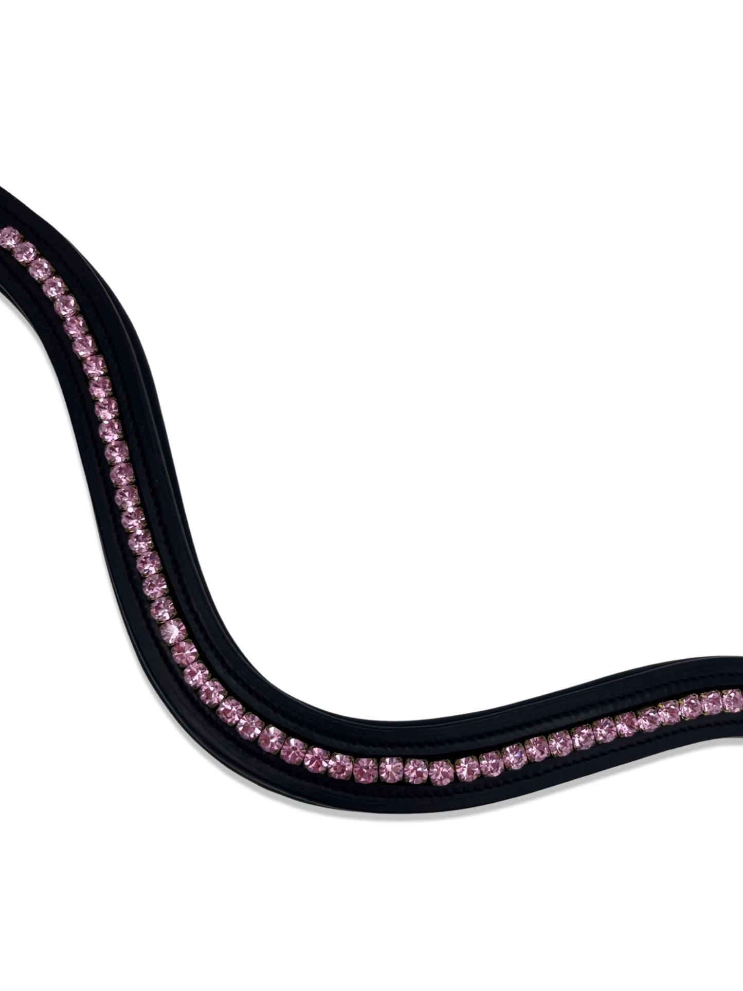 Light Pink Crystal Padded Browband, from The Urbany. Elevate your horse's style with sparkling crystals and comfort.