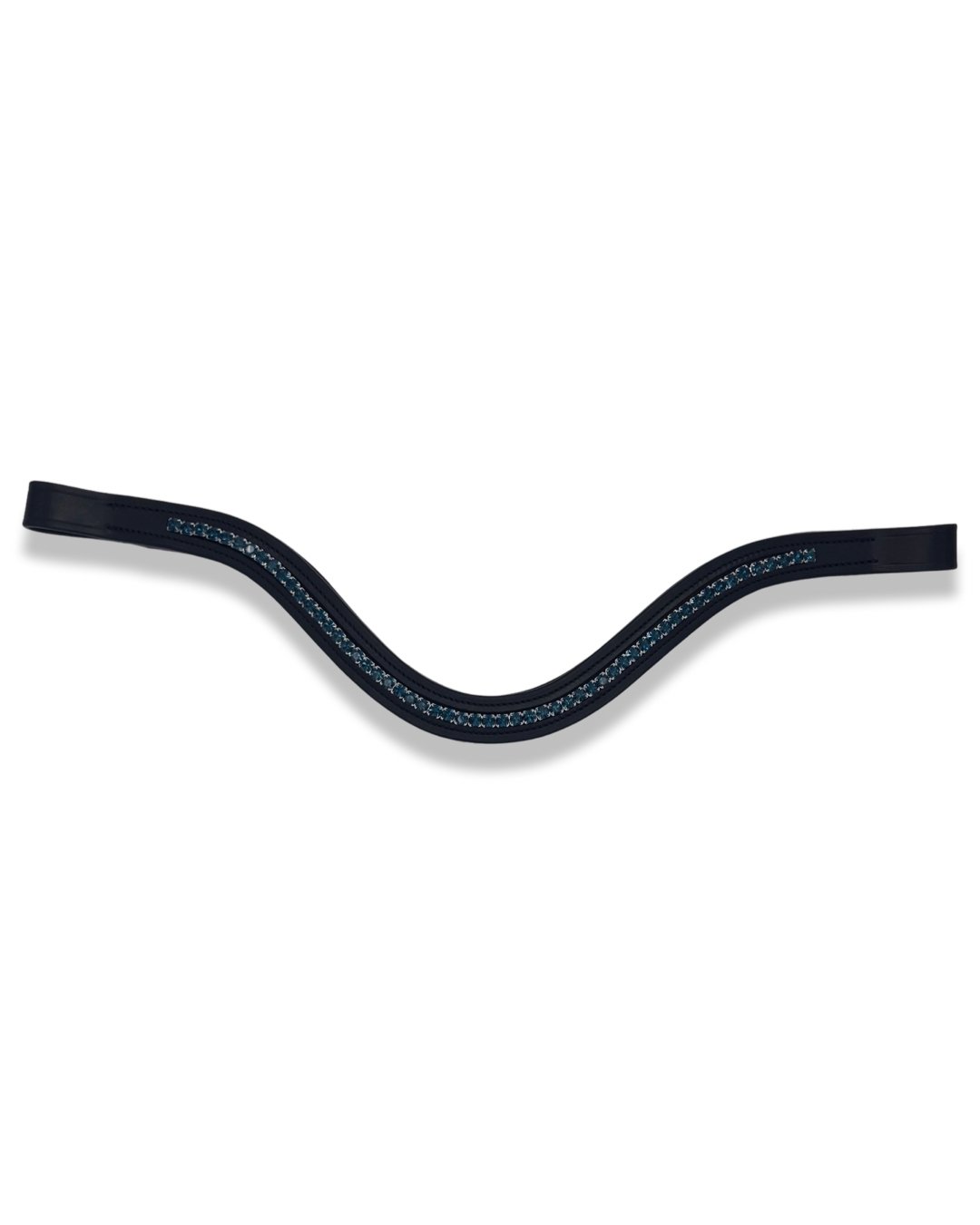 Navy Blue Crystal Padded Browband, from The Urbany. Elevate your horse's style with sparkling crystals and comfort.