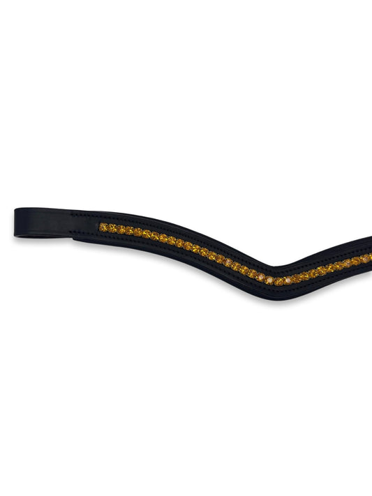 Orange Crystal Padded Browband, from The Urbany. Elevate your horse's style with sparkling crystals and comfort.