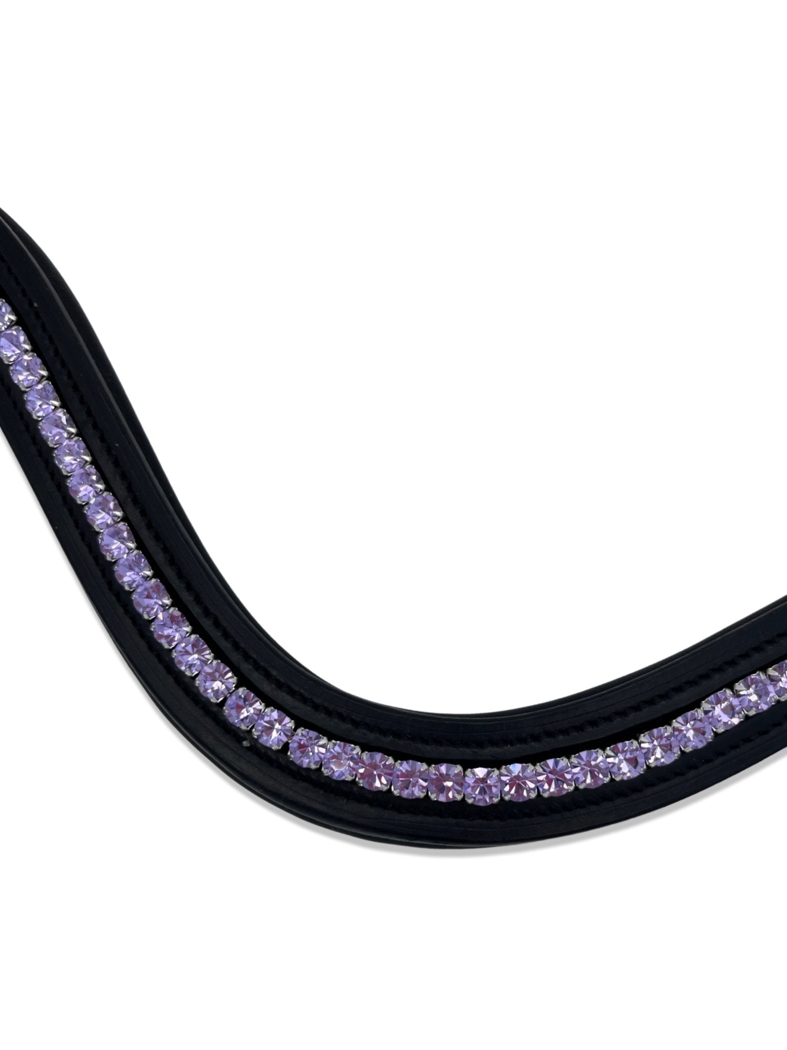 Lilac Crystal Padded Browband, from The Urbany. Elevate your horse's style with sparkling crystals and comfort.