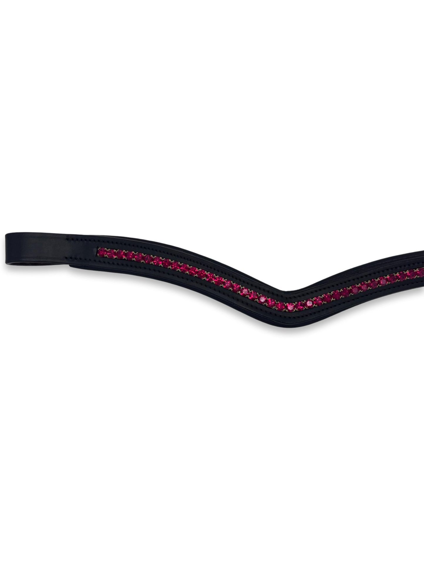 Ruby Crystal Padded Browband, from The Urbany. Elevate your horse's style with sparkling crystals and comfort.