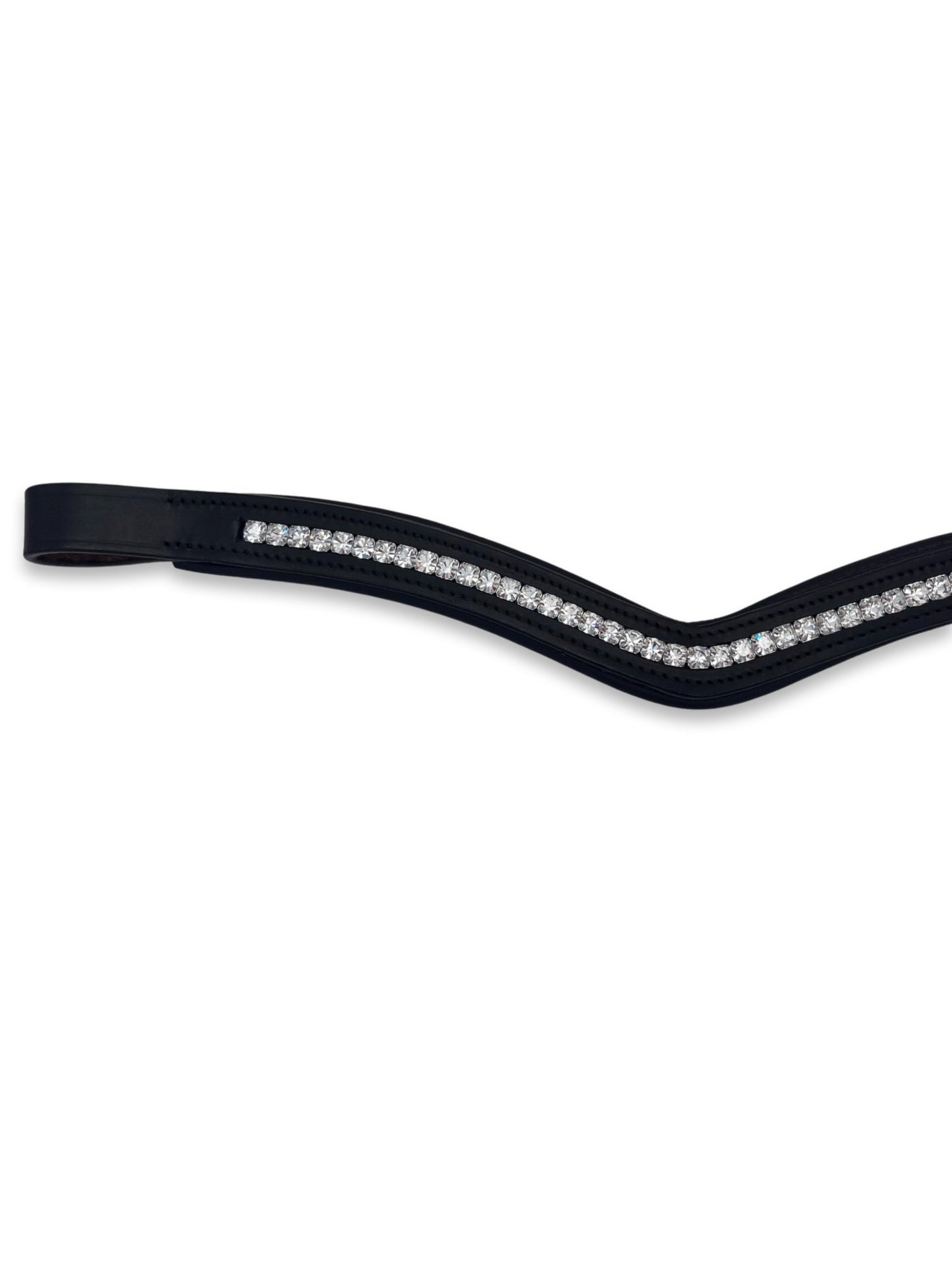 Clear Crystal Padded Browband, from The Urbany. Elevate your horse's style with sparkling crystals and comfort.