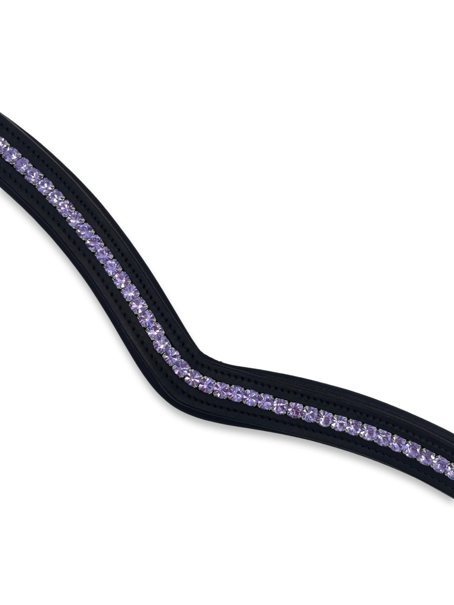 Lilac Crystal Padded Browband, from The Urbany. Elevate your horse's style with sparkling crystals and comfort.