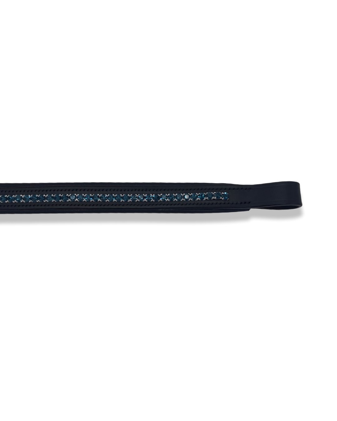 Navy Blue Crystal Padded Browband, from The Urbany. Elevate your horse's style with sparkling crystals and comfort.