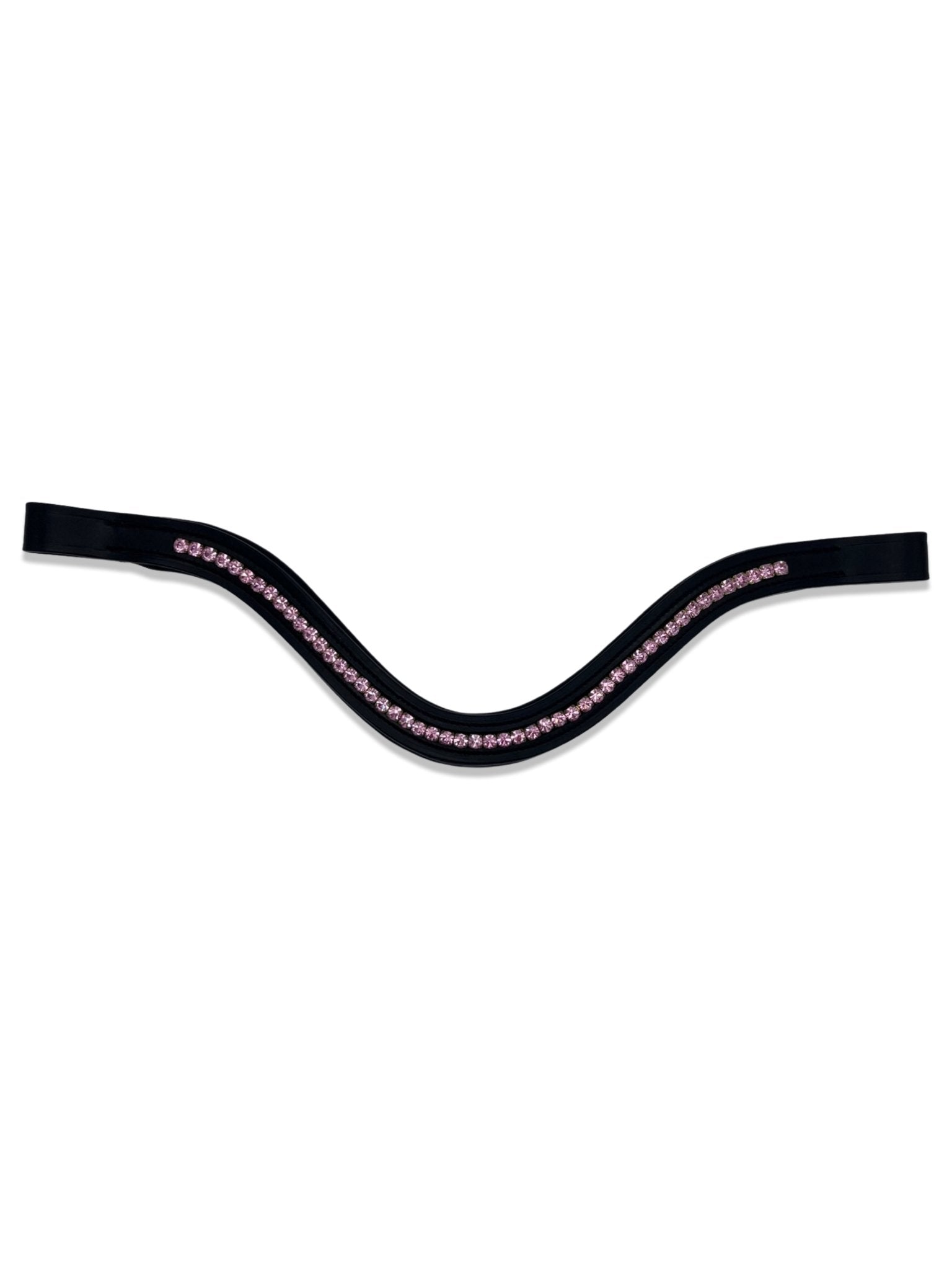 Light Pink Crystal Padded Browband, from The Urbany. Elevate your horse's style with sparkling crystals and comfort.