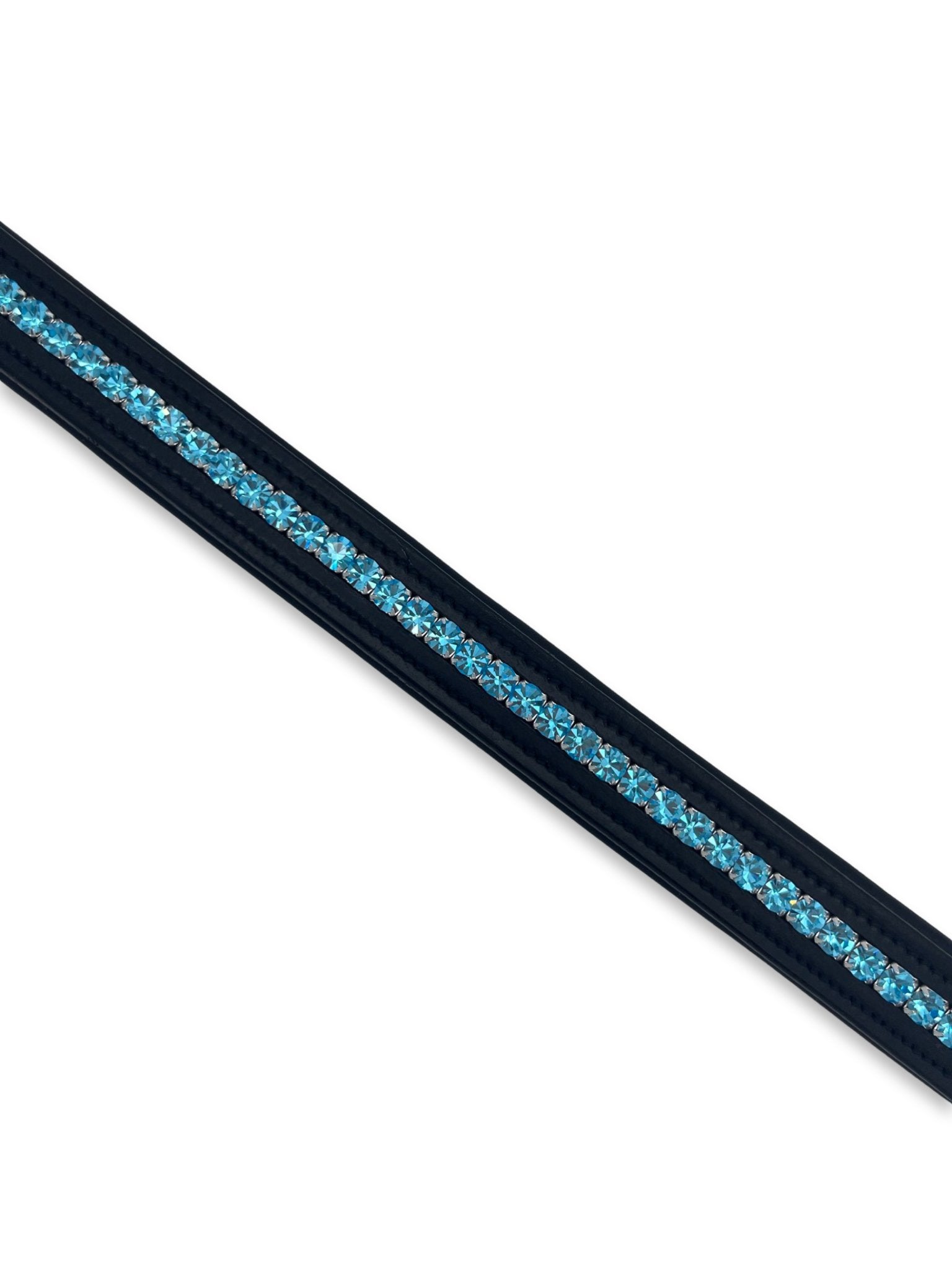 Azure Crystal Padded Browband, from The Urbany. Elevate your horse's style with sparkling crystals and comfort.