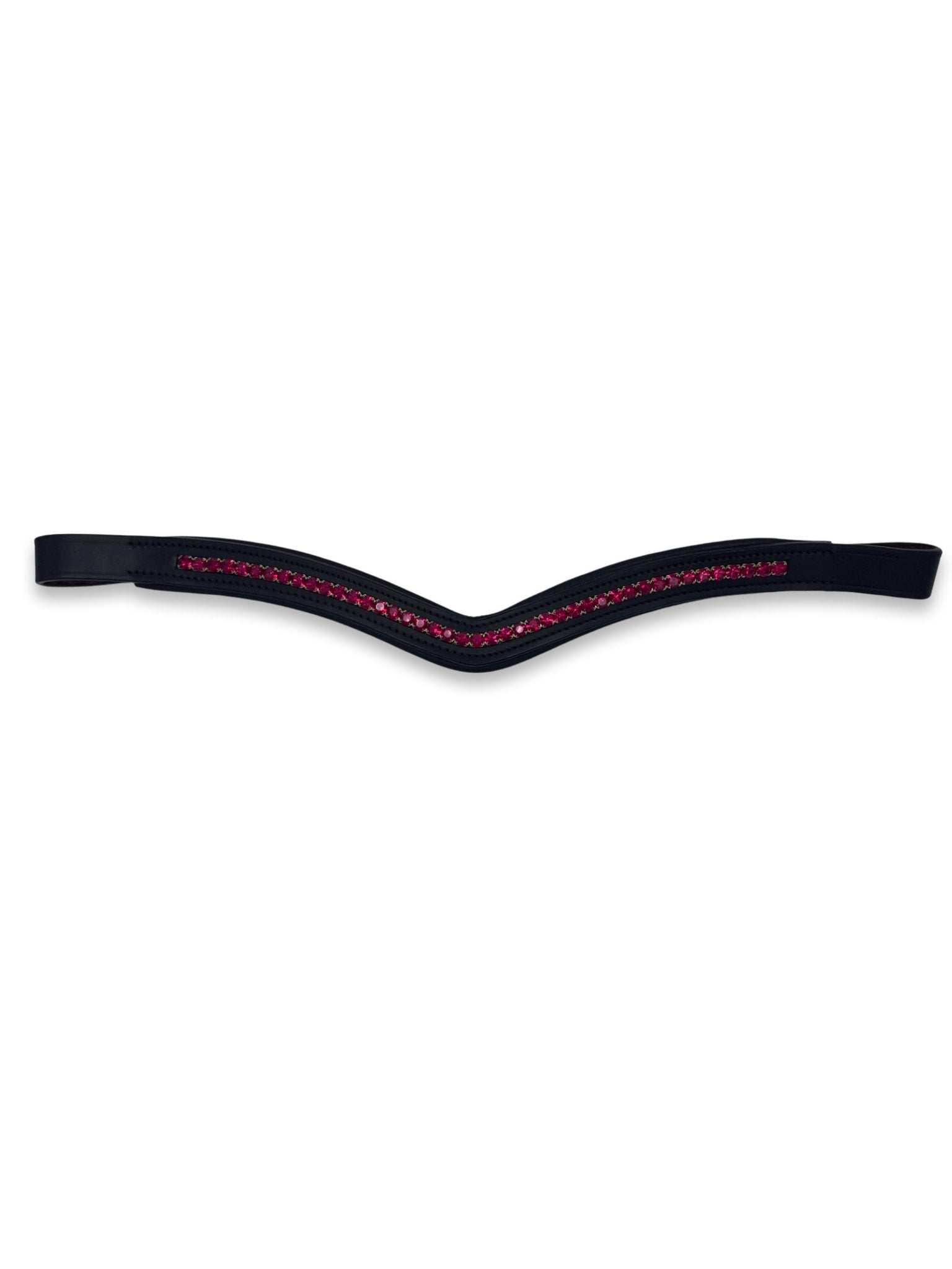 Ruby Crystal Padded Browband, from The Urbany. Elevate your horse's style with sparkling crystals and comfort.