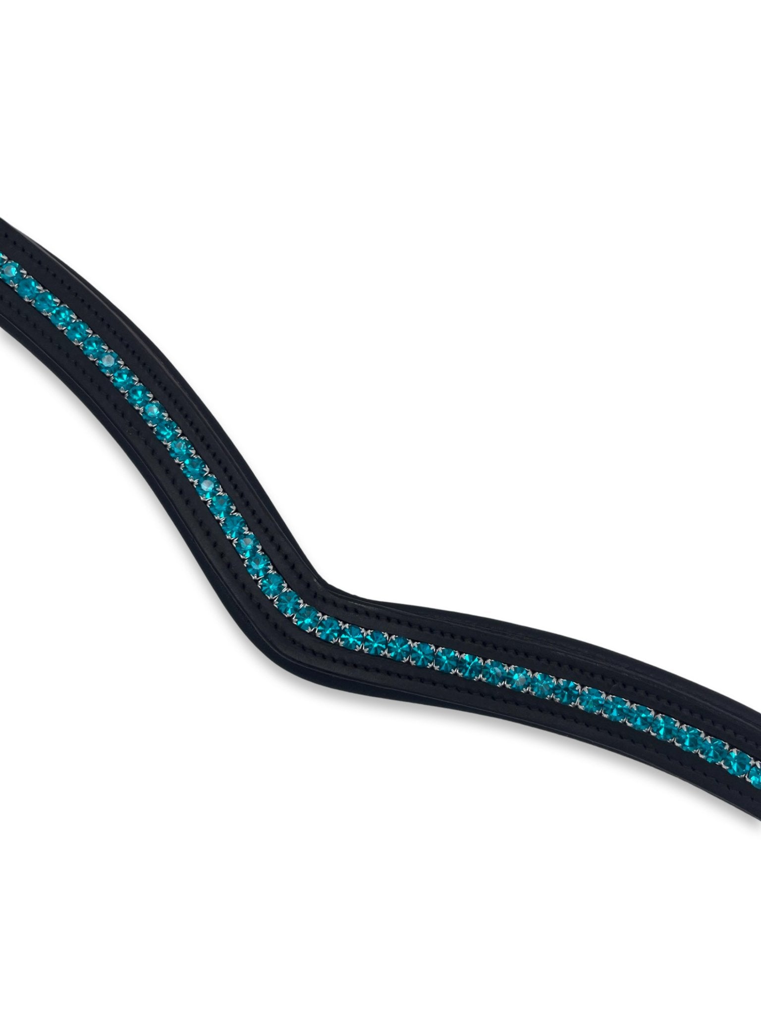 Peacock Crystal Padded Browband, from The Urbany. Elevate your horse's style with sparkling crystals and comfort.