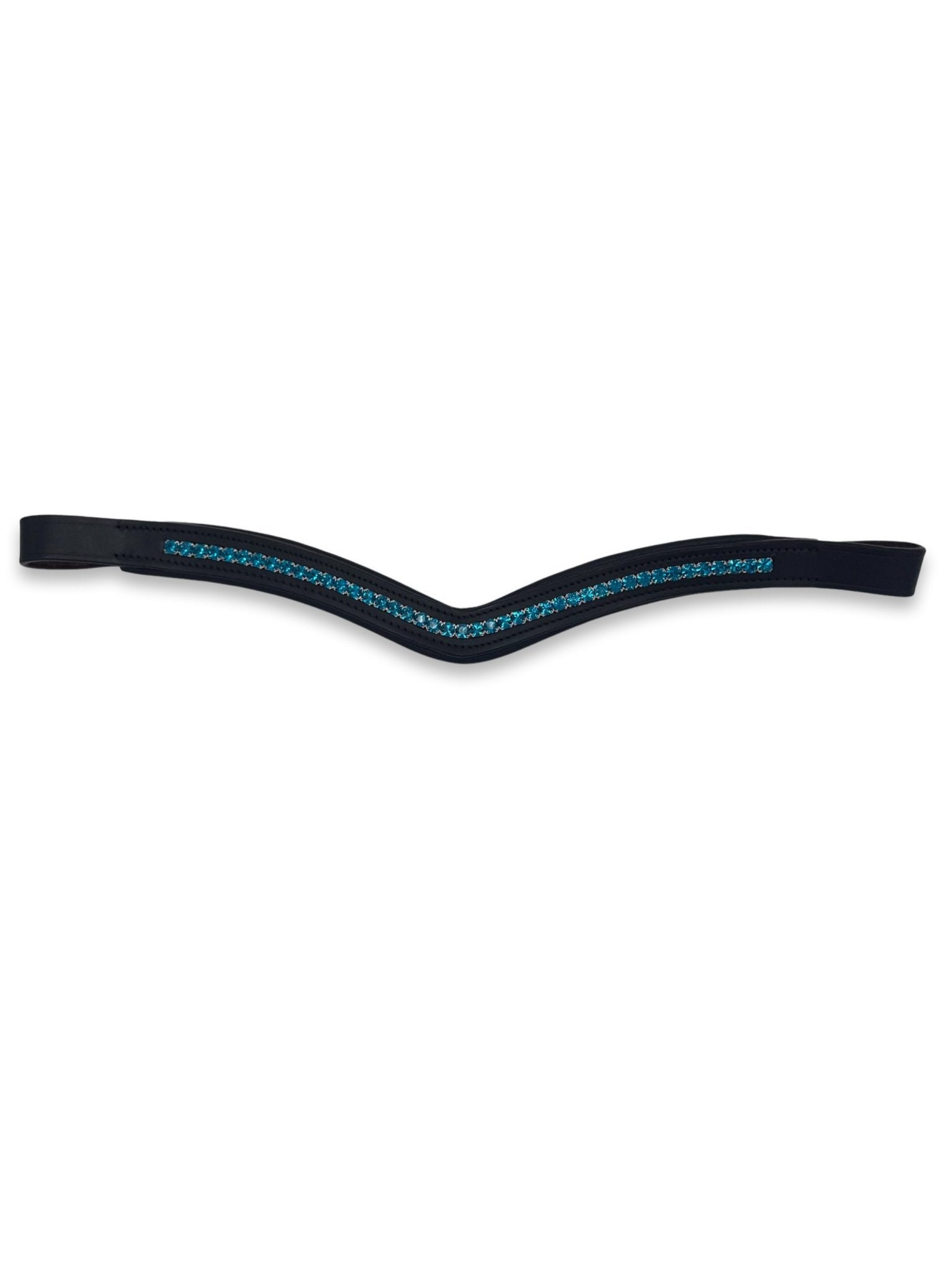 Ocean Blue Crystal Padded Browband, from The Urbany. Elevate your horse's style with sparkling crystals and comfort.