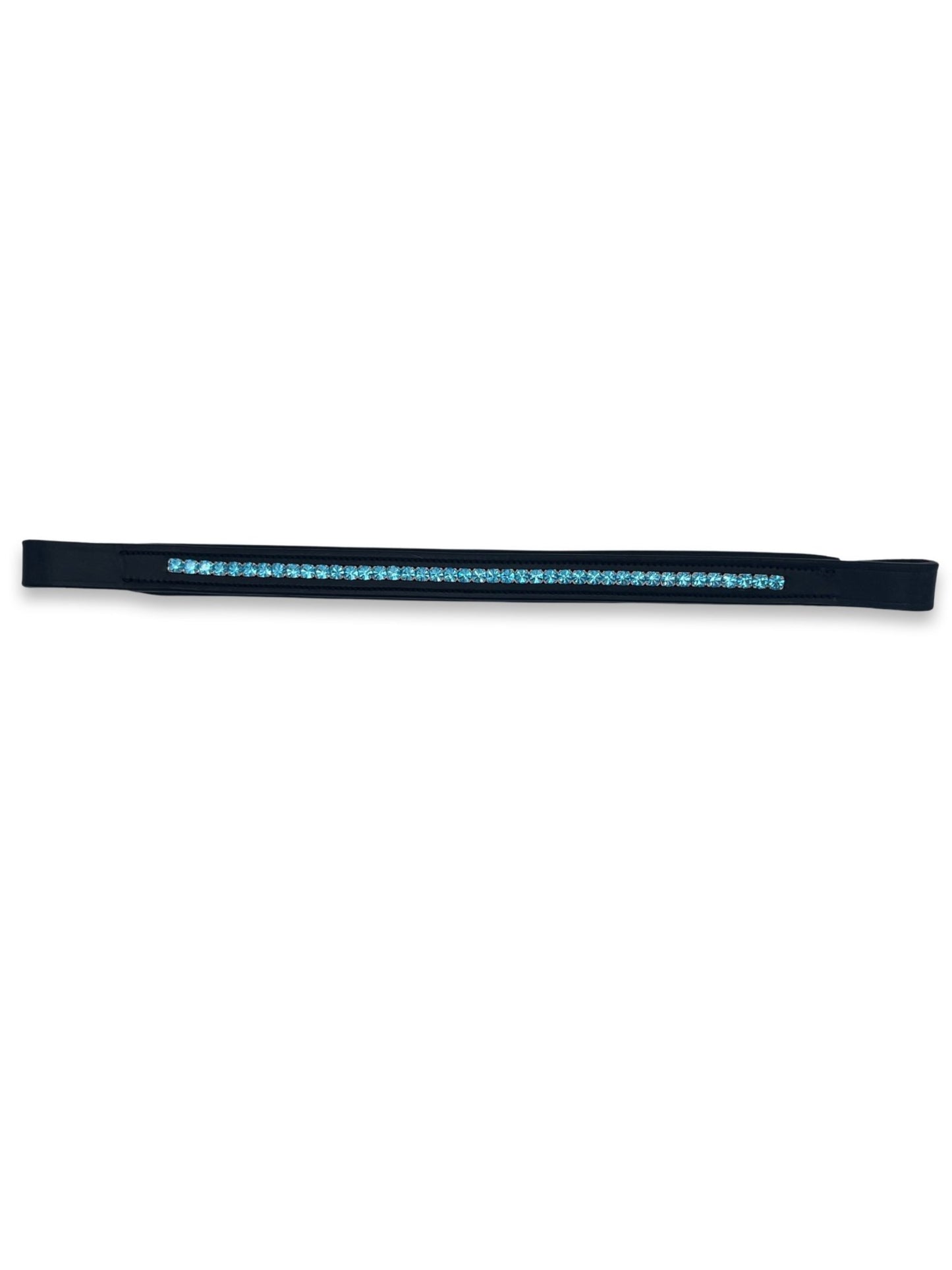 Azure Crystal Padded Browband, from The Urbany. Elevate your horse's style with sparkling crystals and comfort.