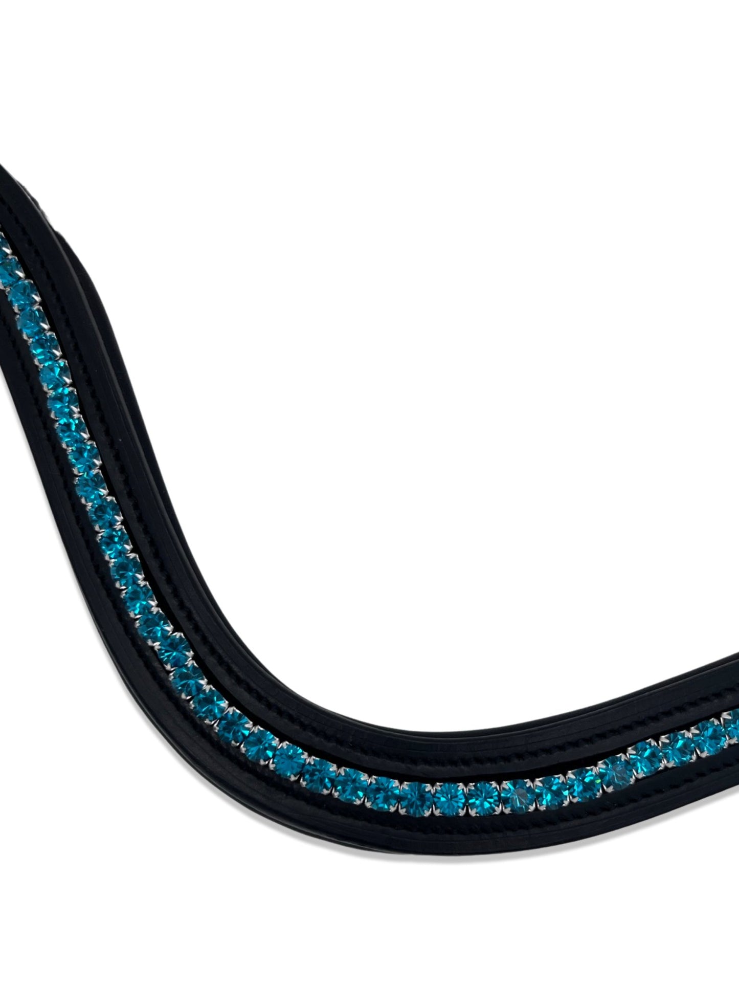 Ocean Blue Crystal Padded Browband, from The Urbany. Elevate your horse's style with sparkling crystals and comfort.