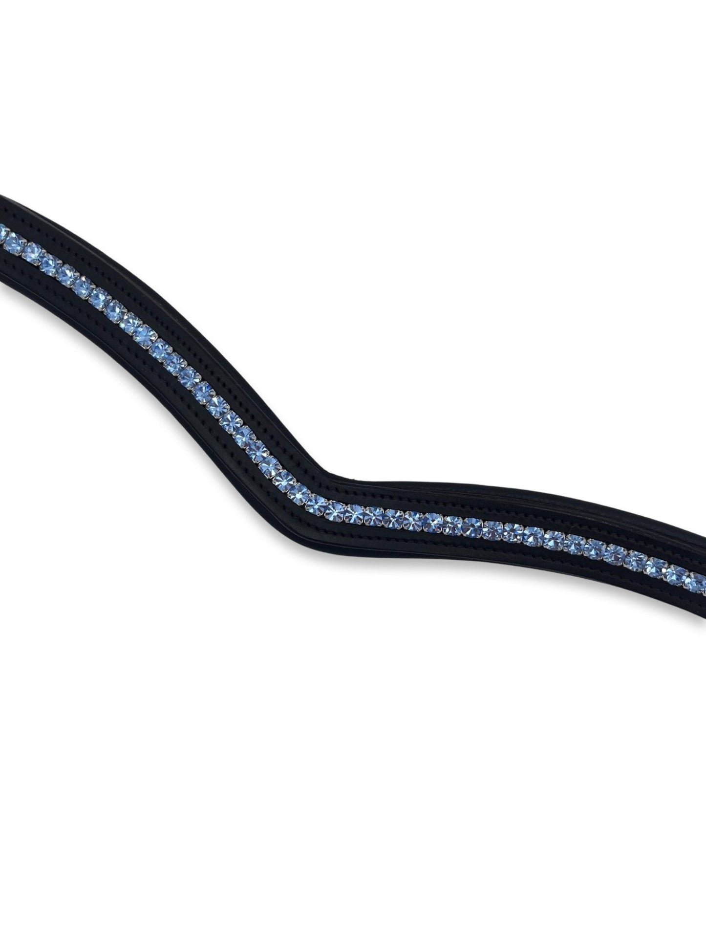 Ice Blue Crystal Padded Browband, from The Urbany. Elevate your horse's style with sparkling crystals and comfort.