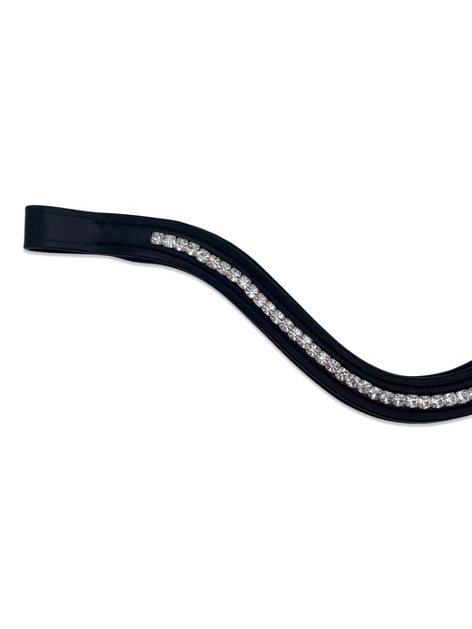 Clear Crystal Padded Browband, from The Urbany. Elevate your horse's style with sparkling crystals and comfort.