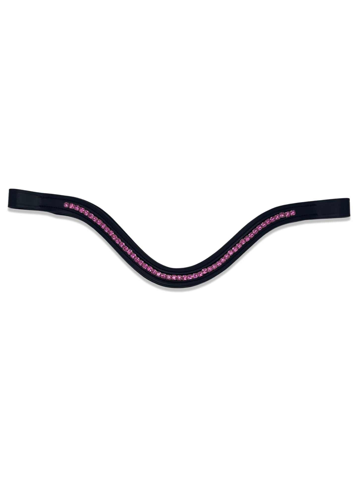 Hot Pink Crystal Padded Browband, from The Urbany. Elevate your horse's style with sparkling crystals and comfort.