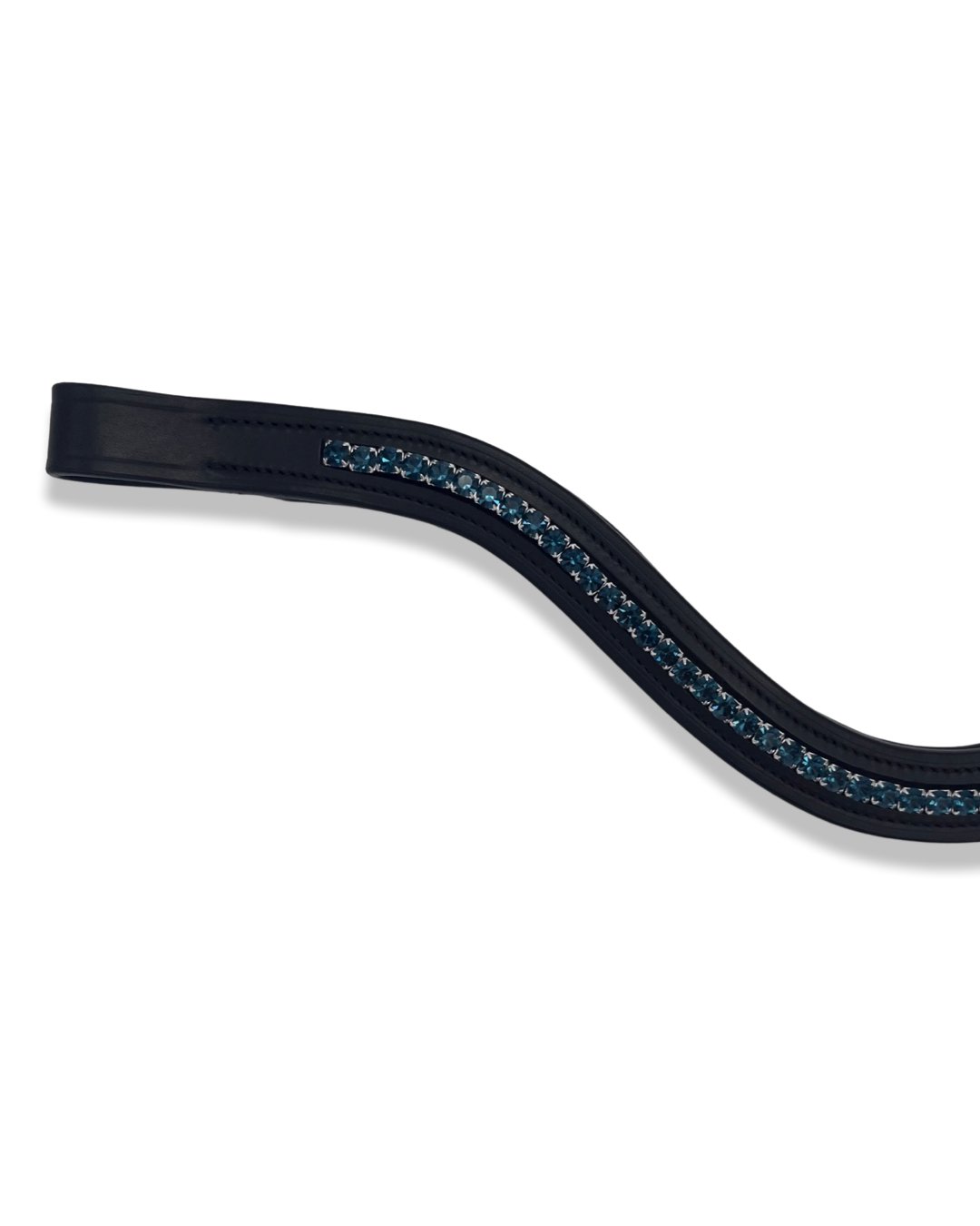 Navy Blue Crystal Padded Browband, from The Urbany. Elevate your horse's style with sparkling crystals and comfort.